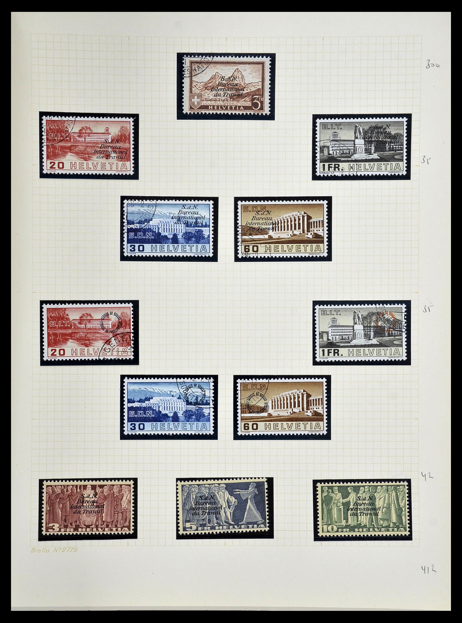 34135 019 - Stamp collection 34135 Switzerland back of the book 1910-1950.