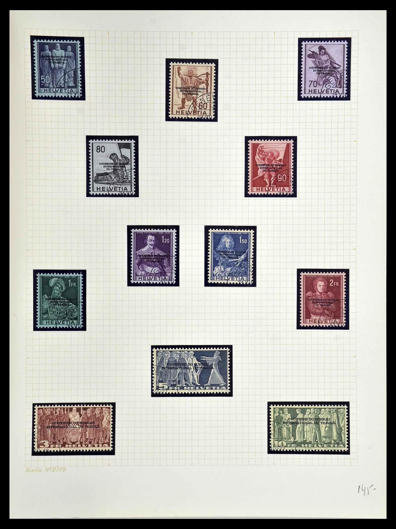34135 023 - Stamp collection 34135 Switzerland back of the book 1910-1950.