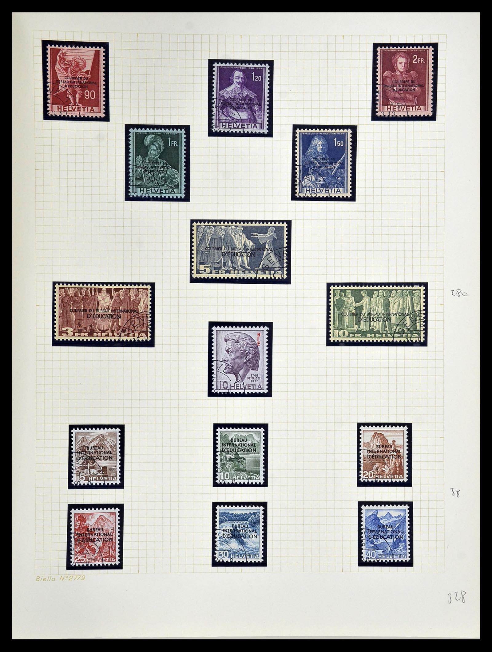 34135 030 - Stamp collection 34135 Switzerland back of the book 1910-1950.