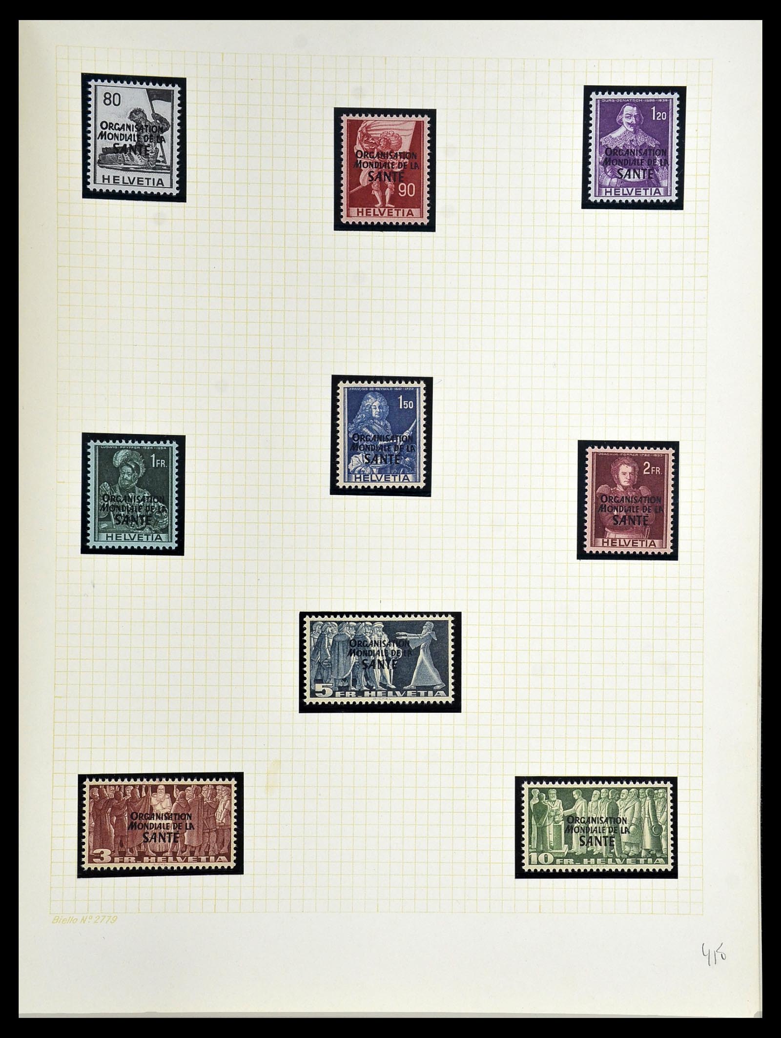 34135 034 - Stamp collection 34135 Switzerland back of the book 1910-1950.