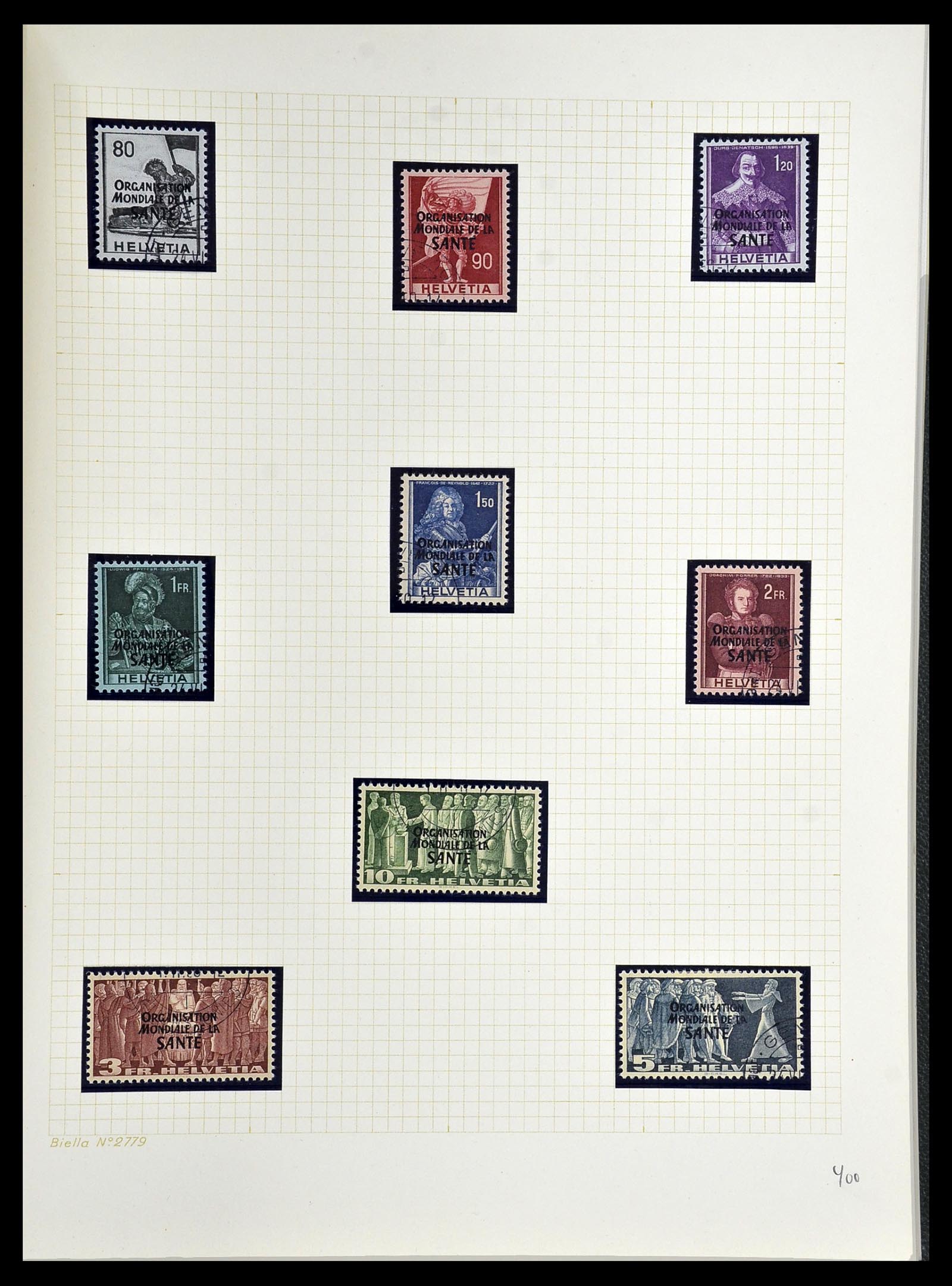 34135 036 - Stamp collection 34135 Switzerland back of the book 1910-1950.