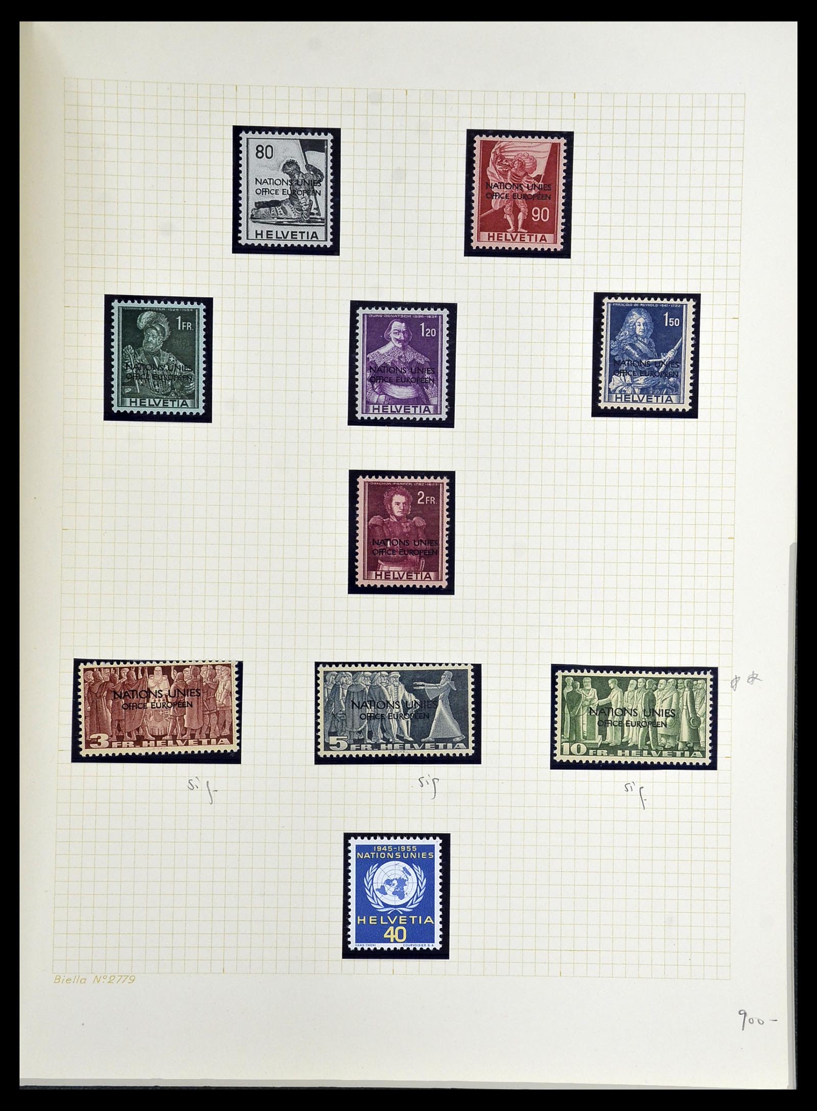 34135 038 - Stamp collection 34135 Switzerland back of the book 1910-1950.