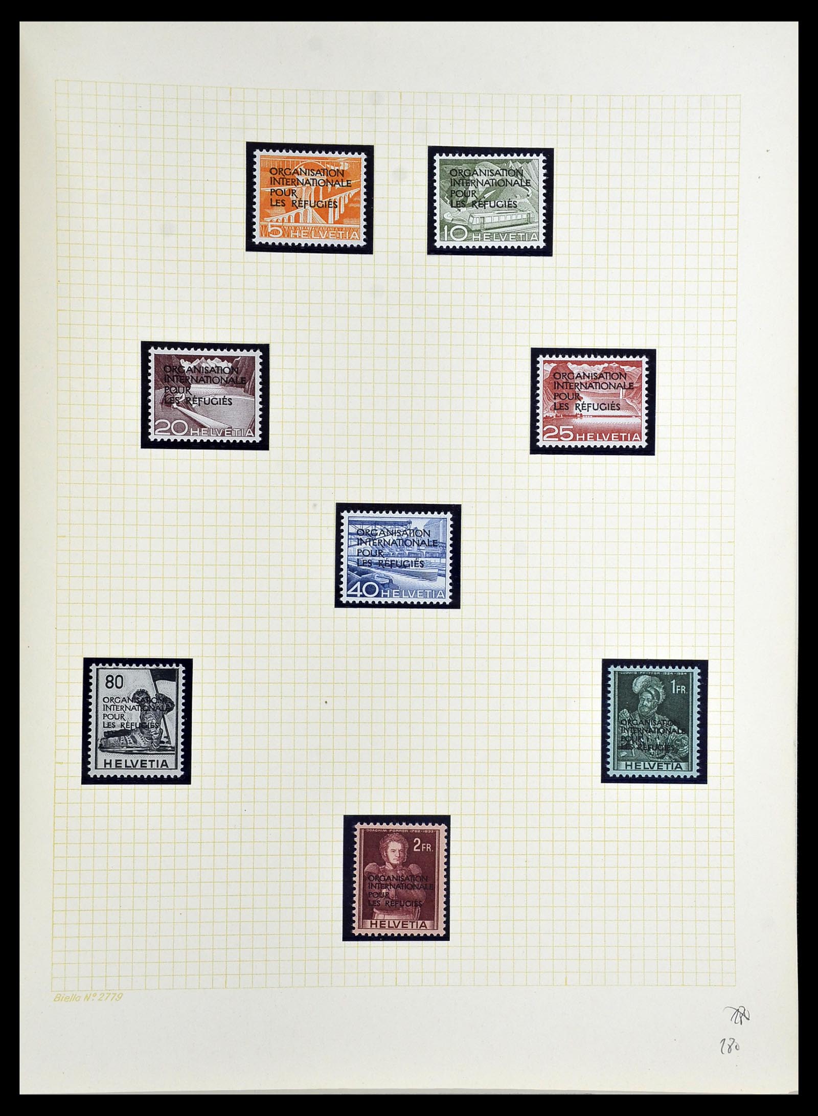 34135 041 - Stamp collection 34135 Switzerland back of the book 1910-1950.