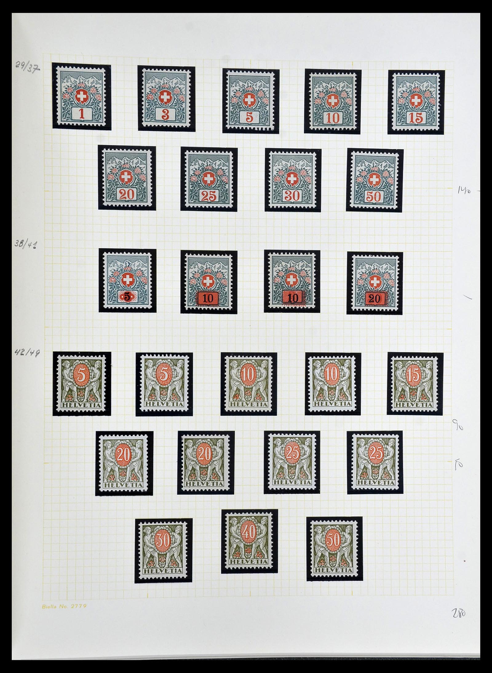 34135 043 - Stamp collection 34135 Switzerland back of the book 1910-1950.
