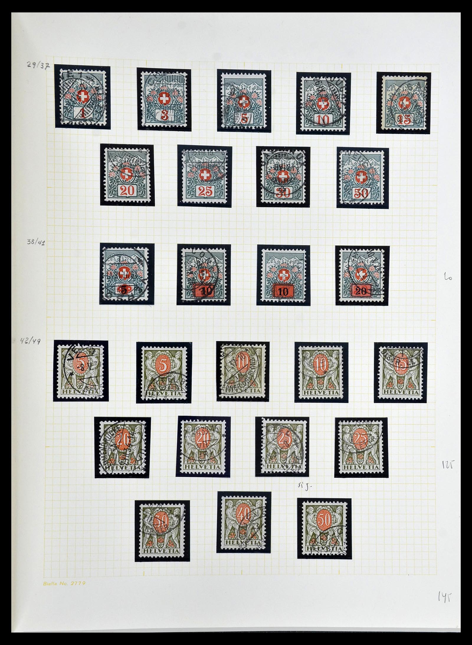 34135 044 - Stamp collection 34135 Switzerland back of the book 1910-1950.