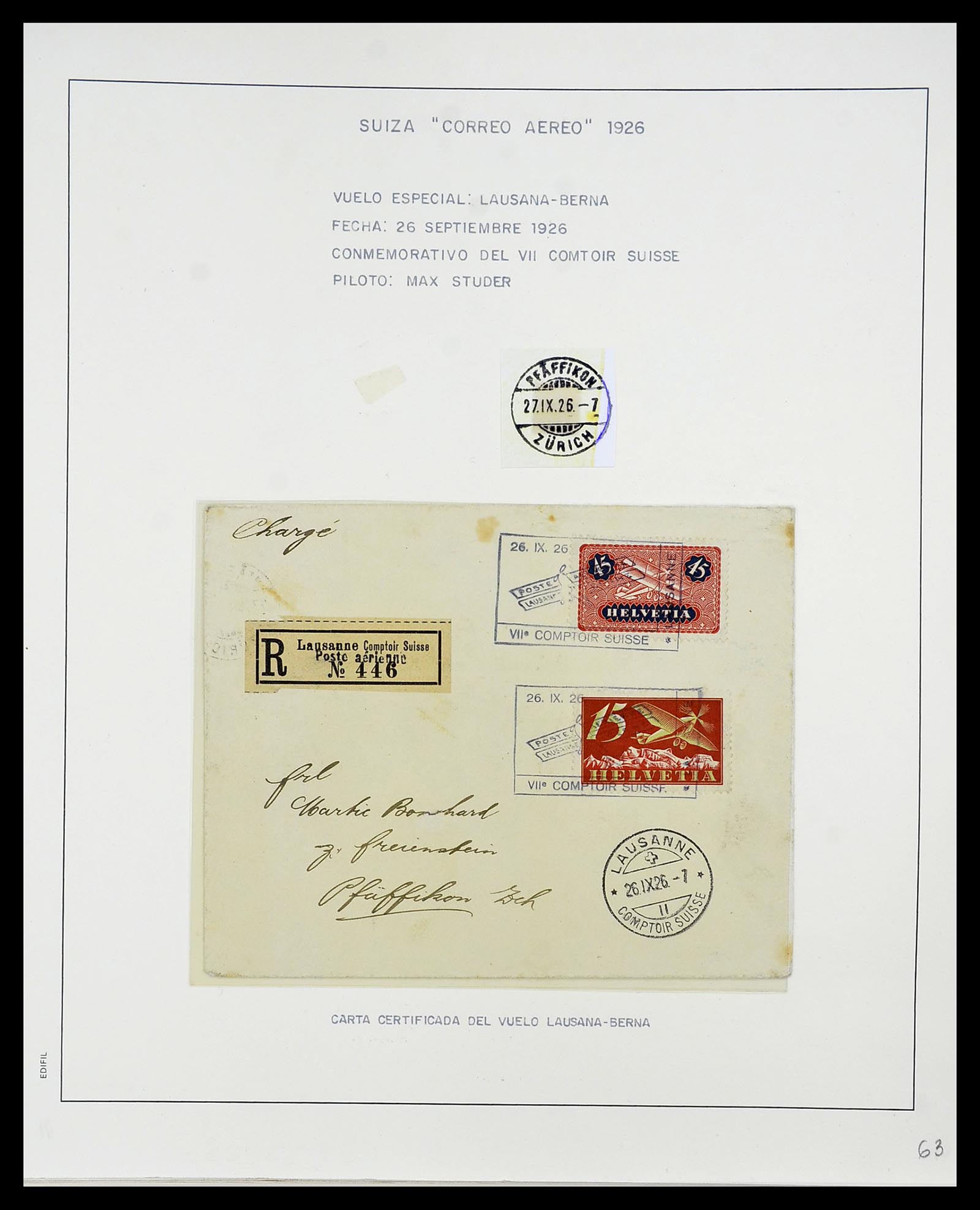 34137 002 - Postzegelverzameling 34137 Zwitserland luchtpostbrieven 1923-1963.