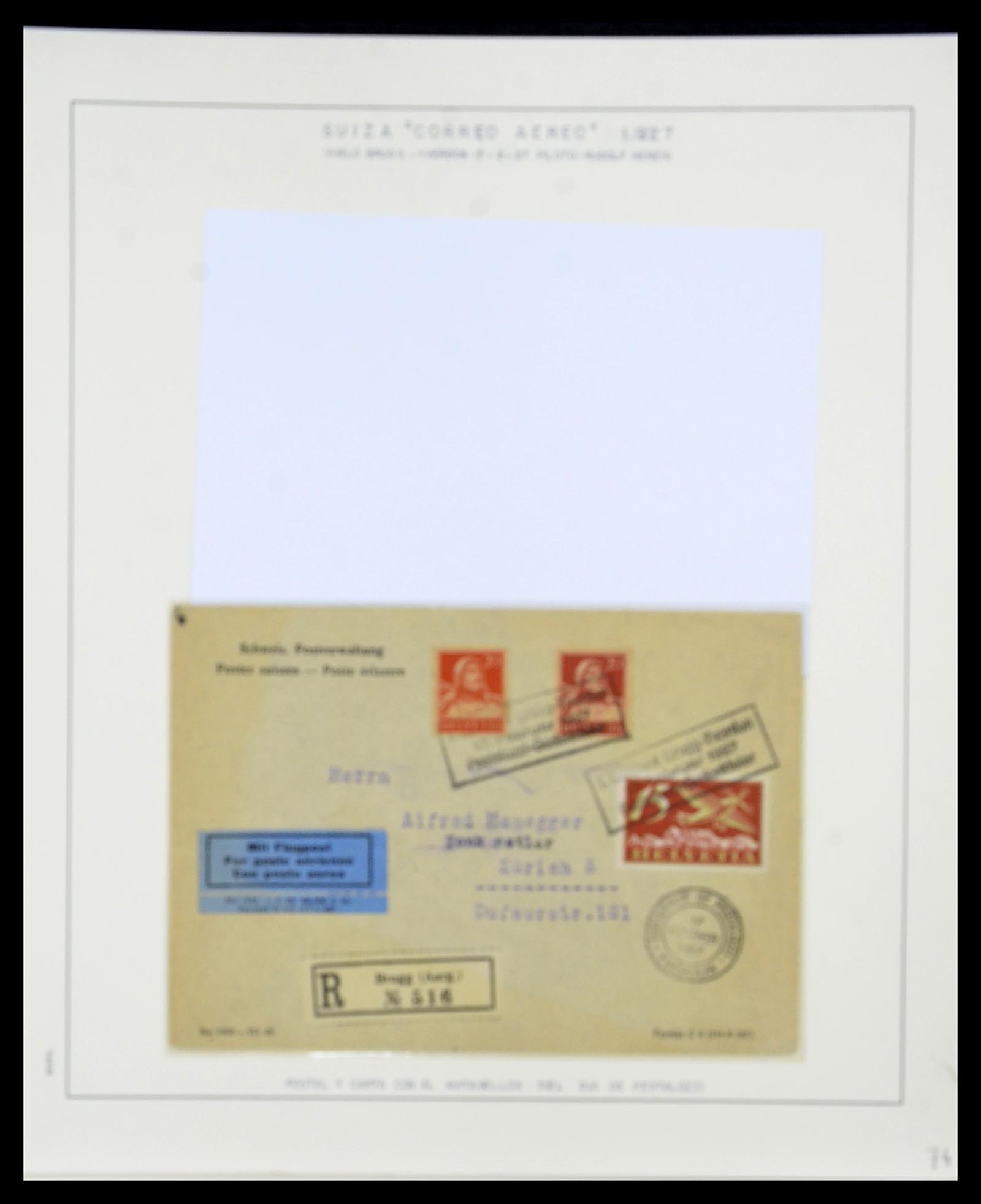 34137 004 - Postzegelverzameling 34137 Zwitserland luchtpostbrieven 1923-1963.