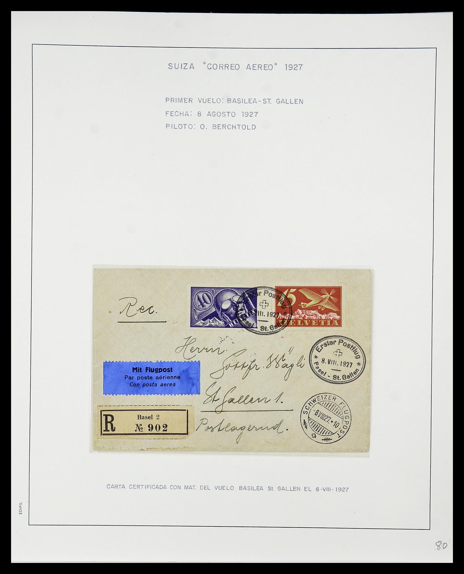 34137 007 - Postzegelverzameling 34137 Zwitserland luchtpostbrieven 1923-1963.