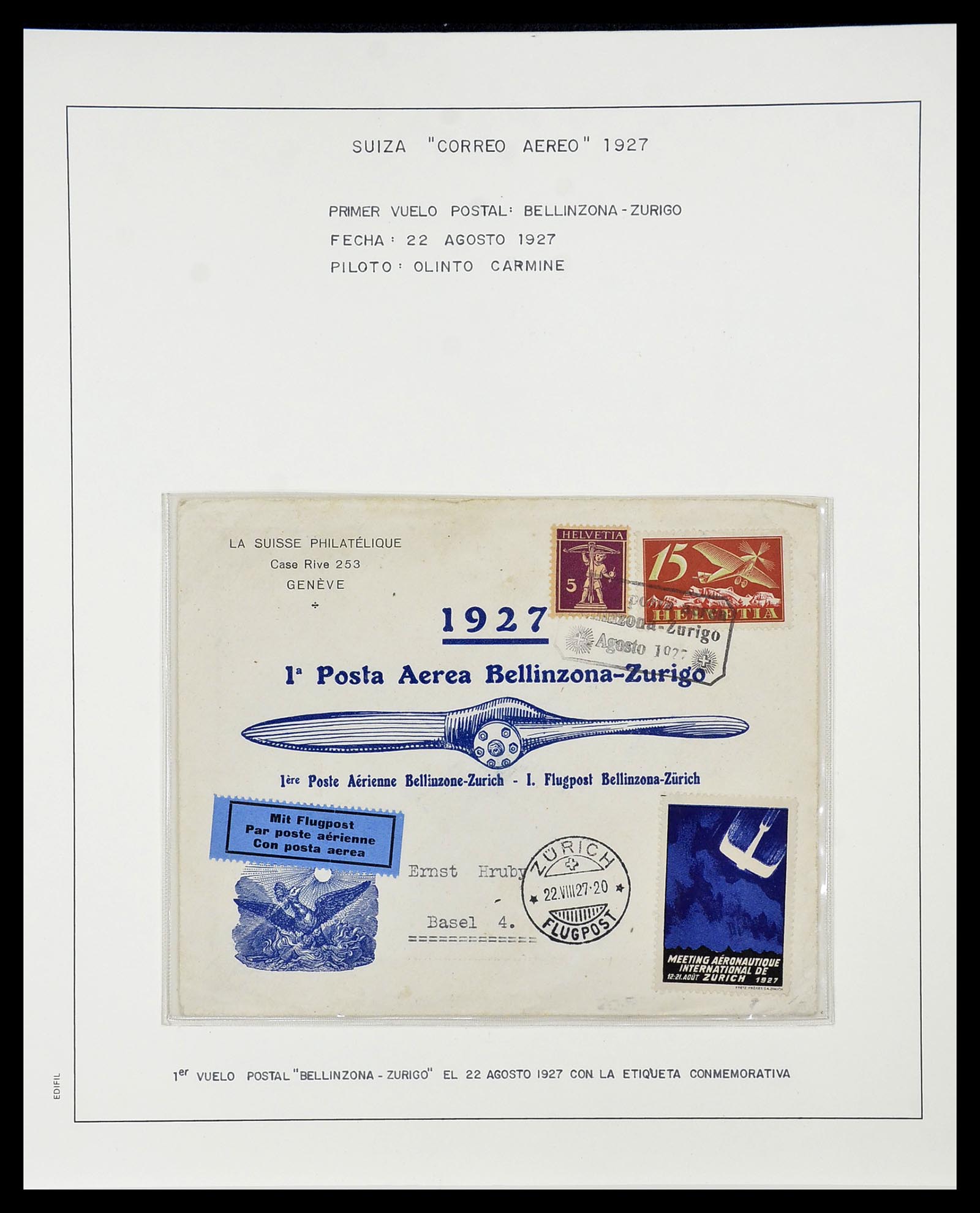 34137 008 - Postzegelverzameling 34137 Zwitserland luchtpostbrieven 1923-1963.