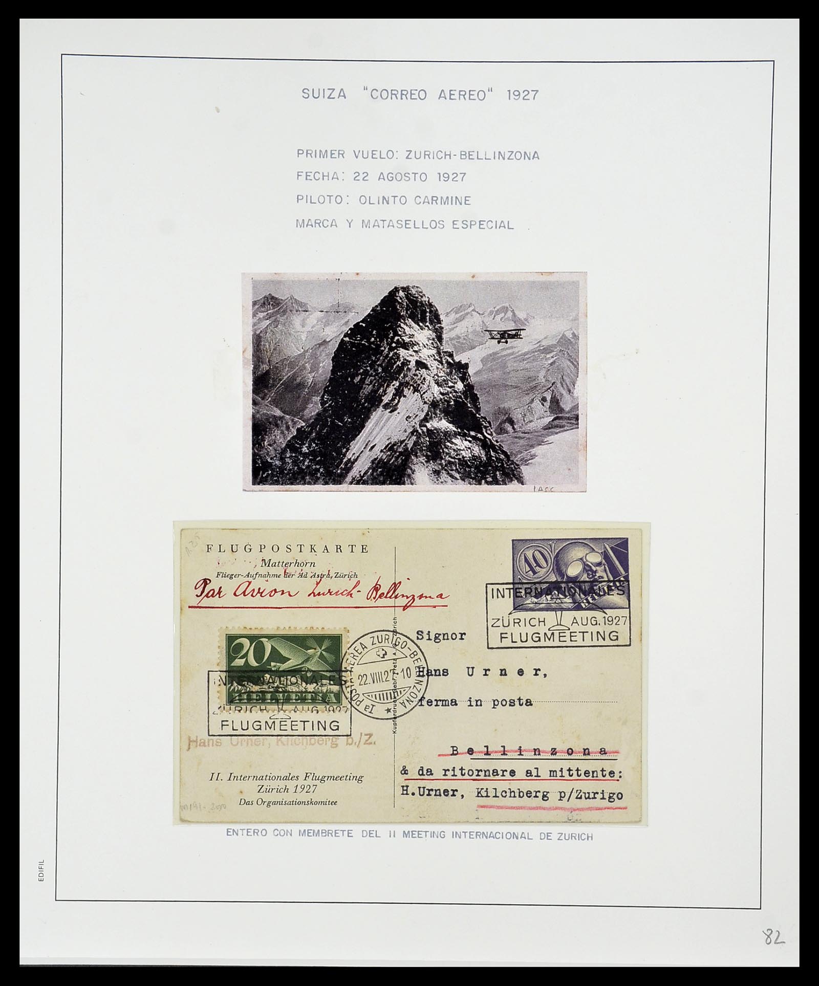 34137 010 - Postzegelverzameling 34137 Zwitserland luchtpostbrieven 1923-1963.