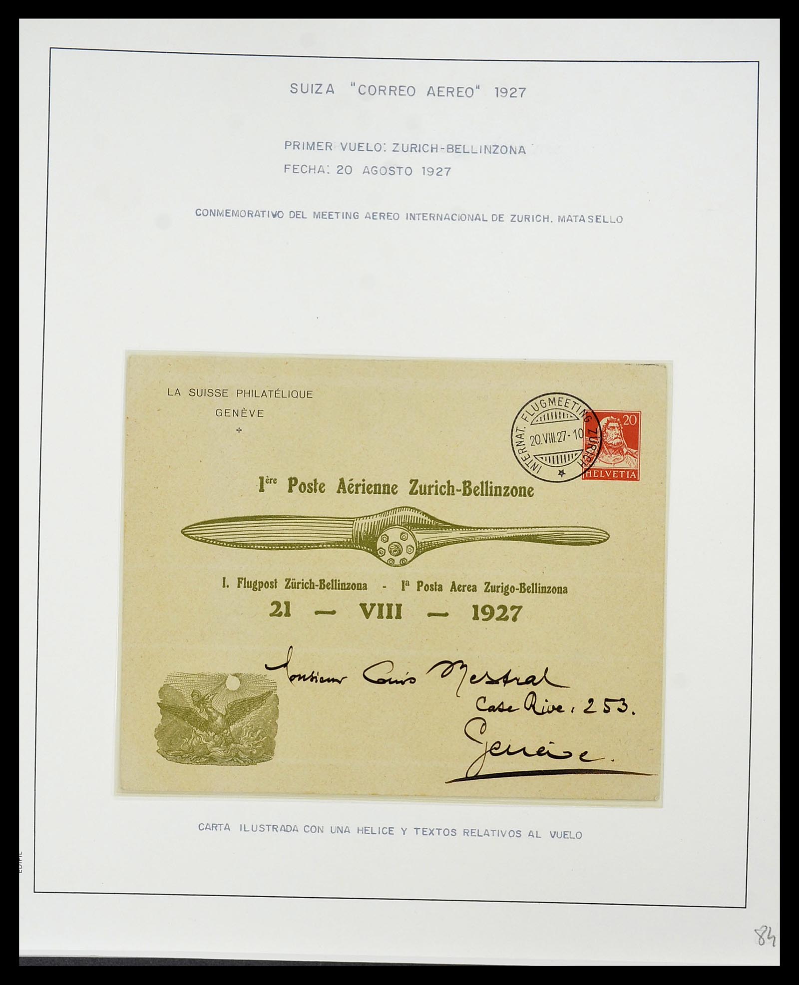 34137 012 - Postzegelverzameling 34137 Zwitserland luchtpostbrieven 1923-1963.