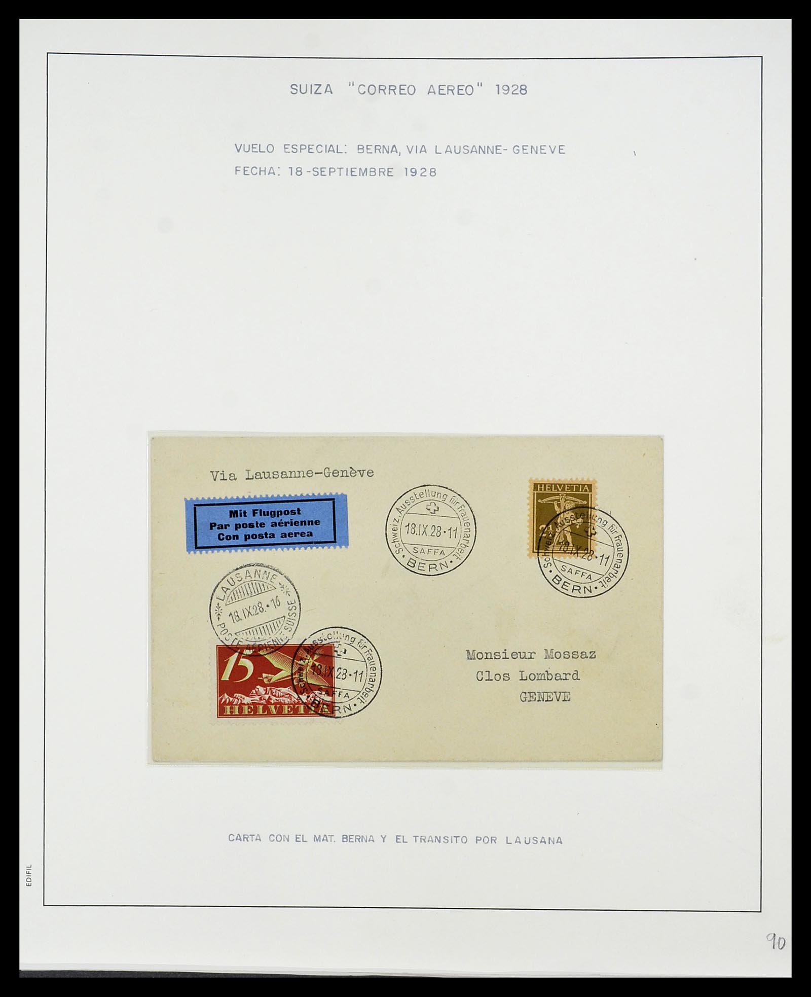 34137 018 - Postzegelverzameling 34137 Zwitserland luchtpostbrieven 1923-1963.