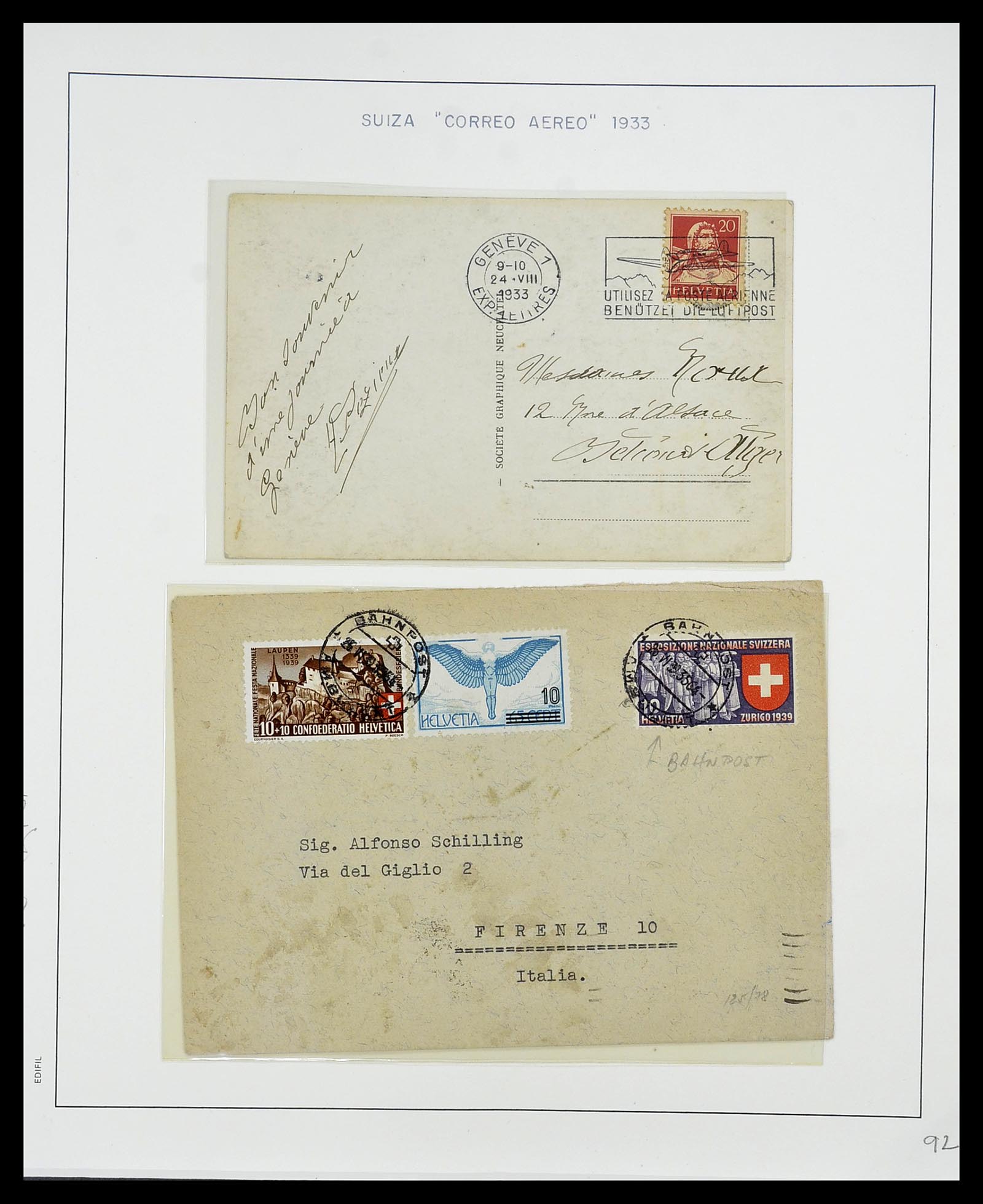 34137 021 - Postzegelverzameling 34137 Zwitserland luchtpostbrieven 1923-1963.