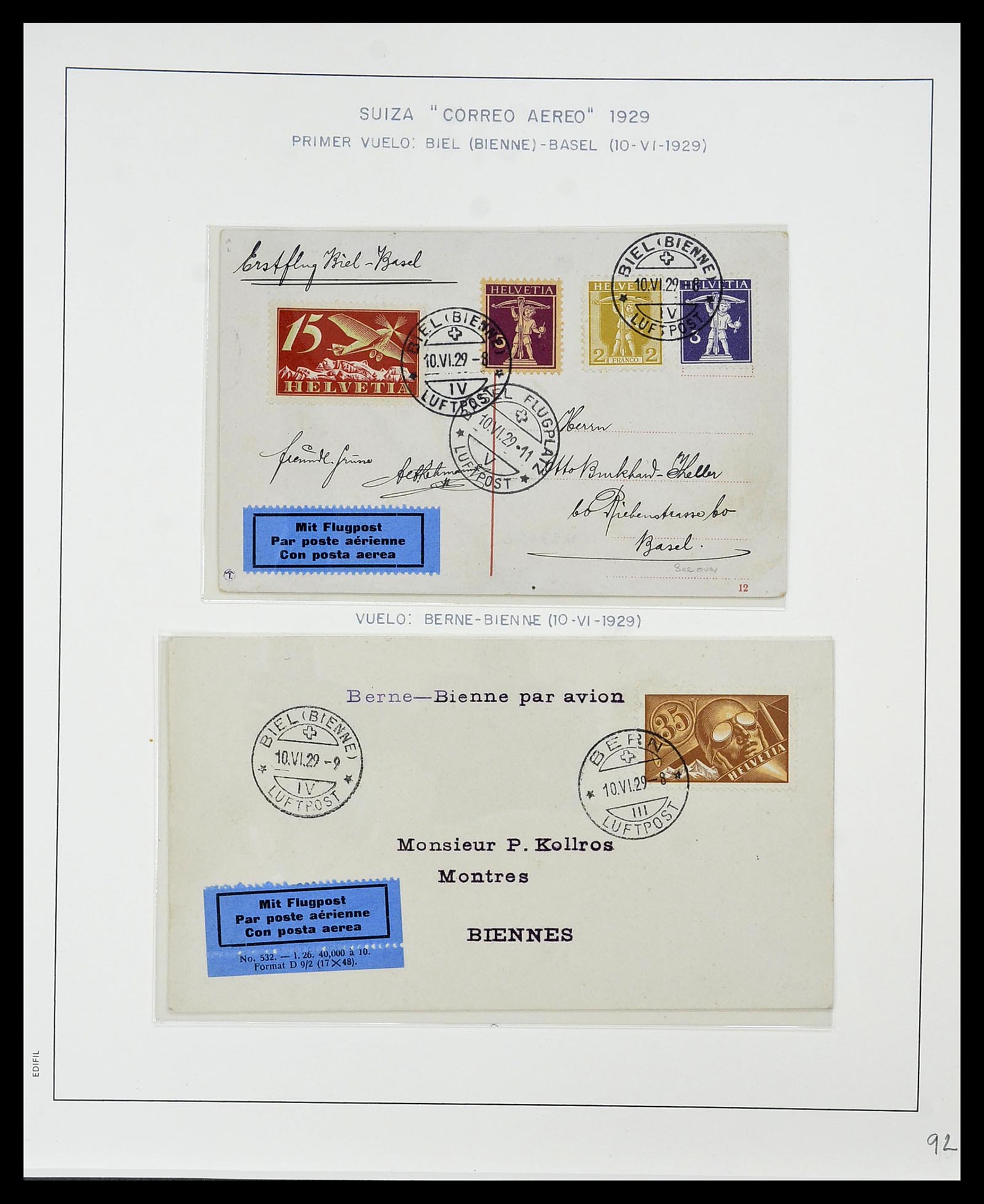 34137 022 - Postzegelverzameling 34137 Zwitserland luchtpostbrieven 1923-1963.