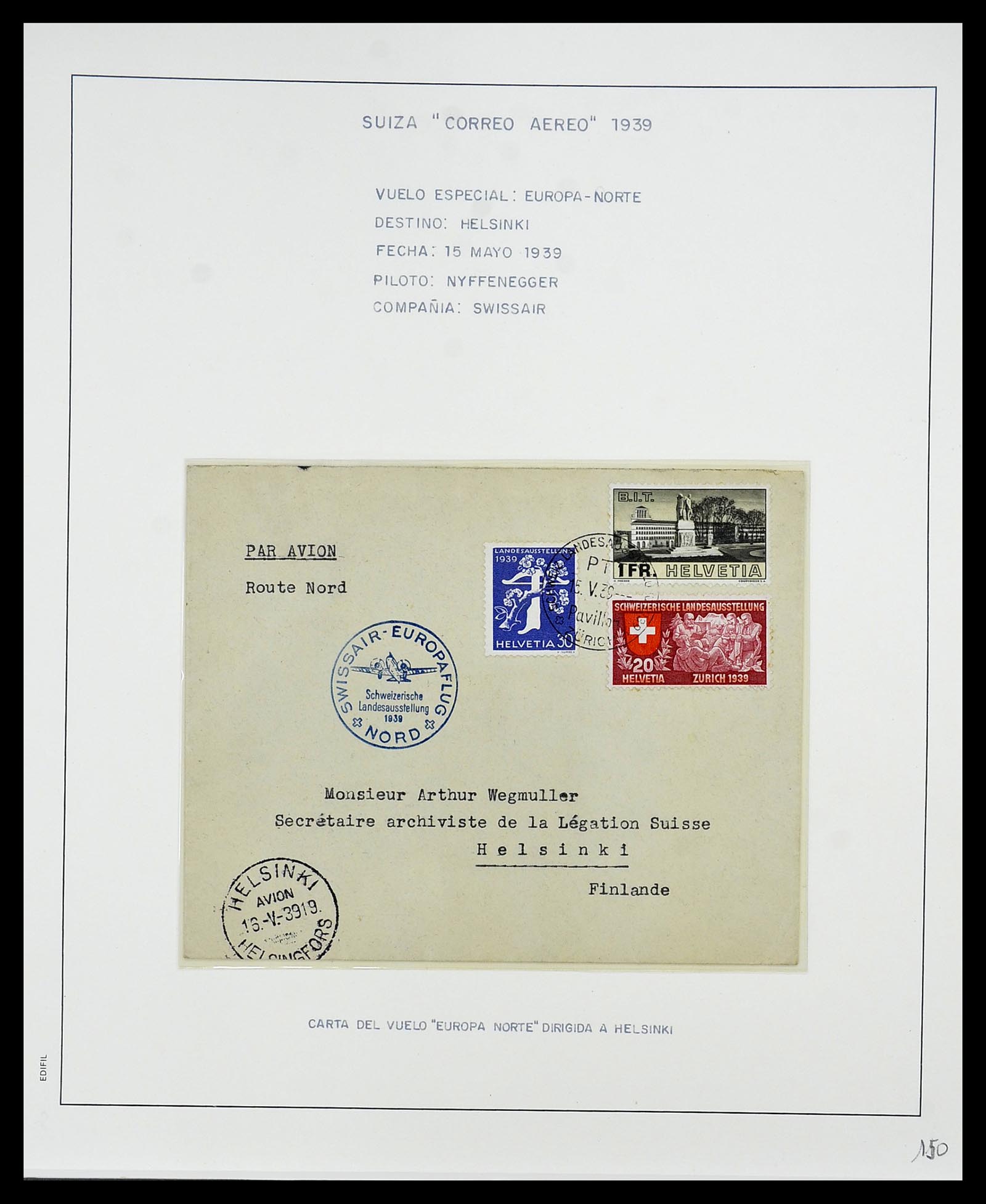 34137 027 - Postzegelverzameling 34137 Zwitserland luchtpostbrieven 1923-1963.