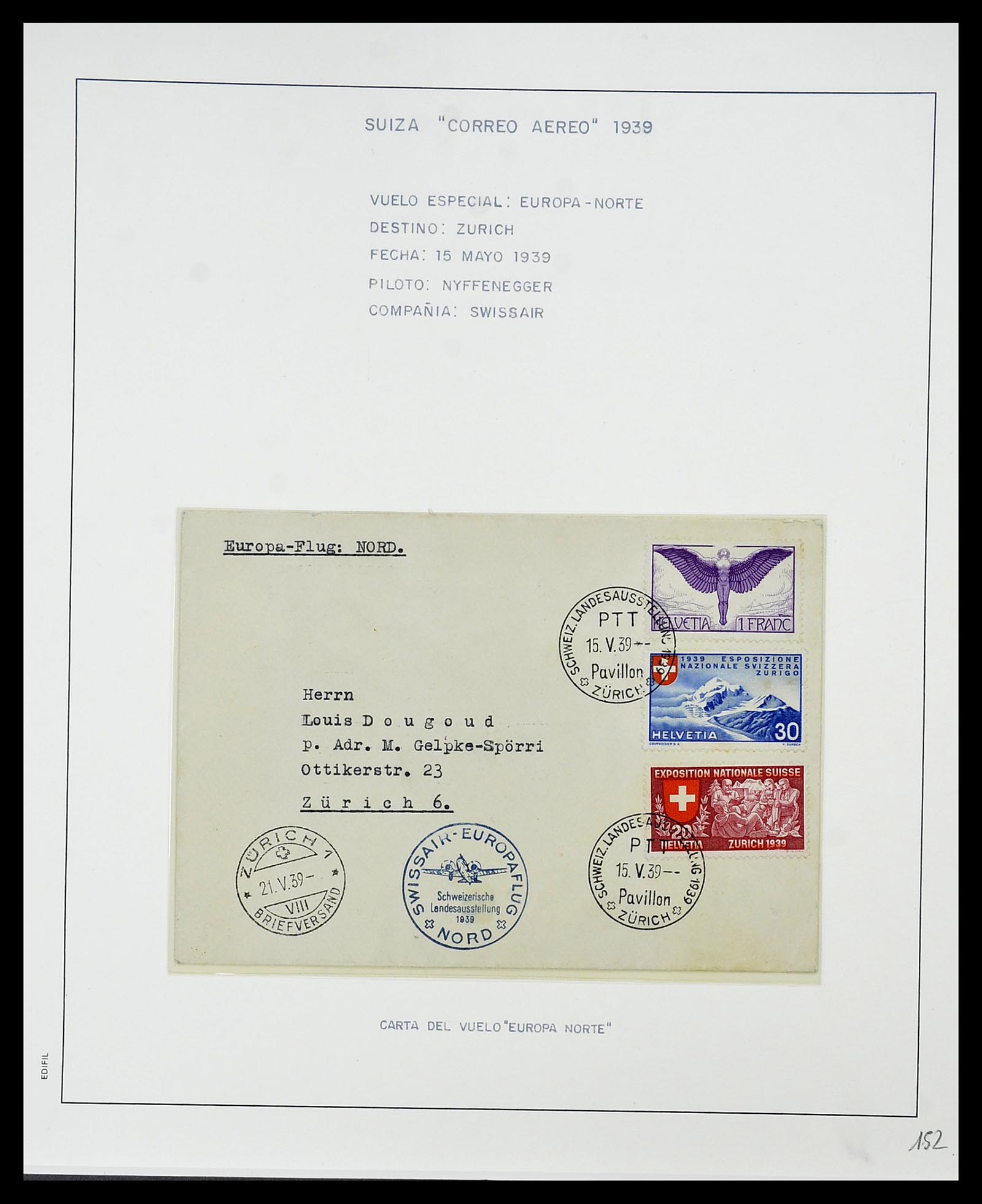 34137 028 - Postzegelverzameling 34137 Zwitserland luchtpostbrieven 1923-1963.