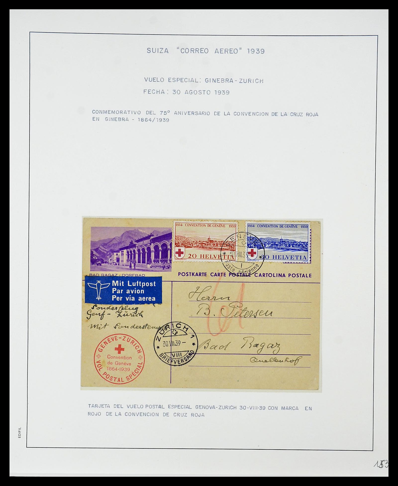 34137 029 - Postzegelverzameling 34137 Zwitserland luchtpostbrieven 1923-1963.