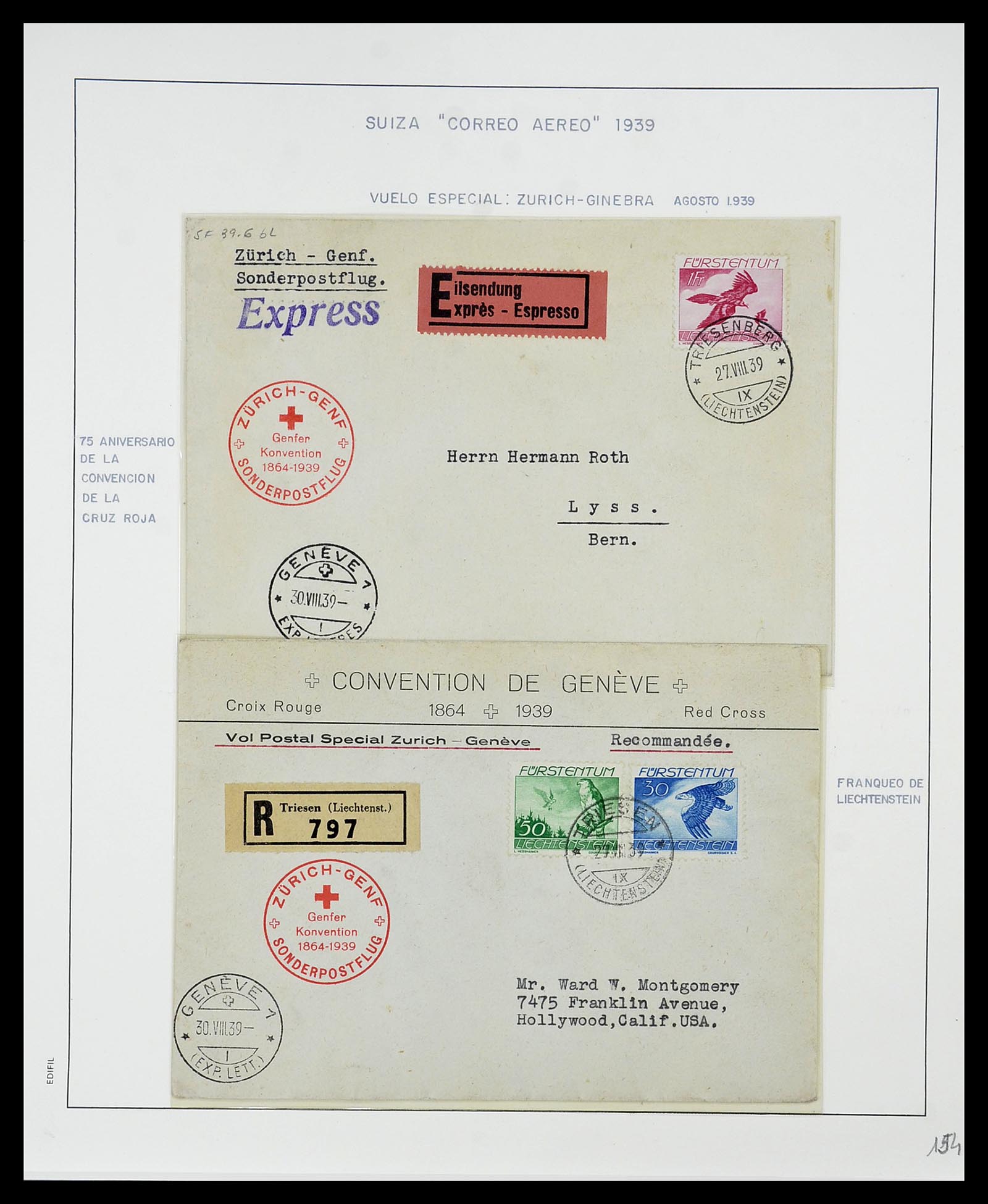 34137 030 - Postzegelverzameling 34137 Zwitserland luchtpostbrieven 1923-1963.