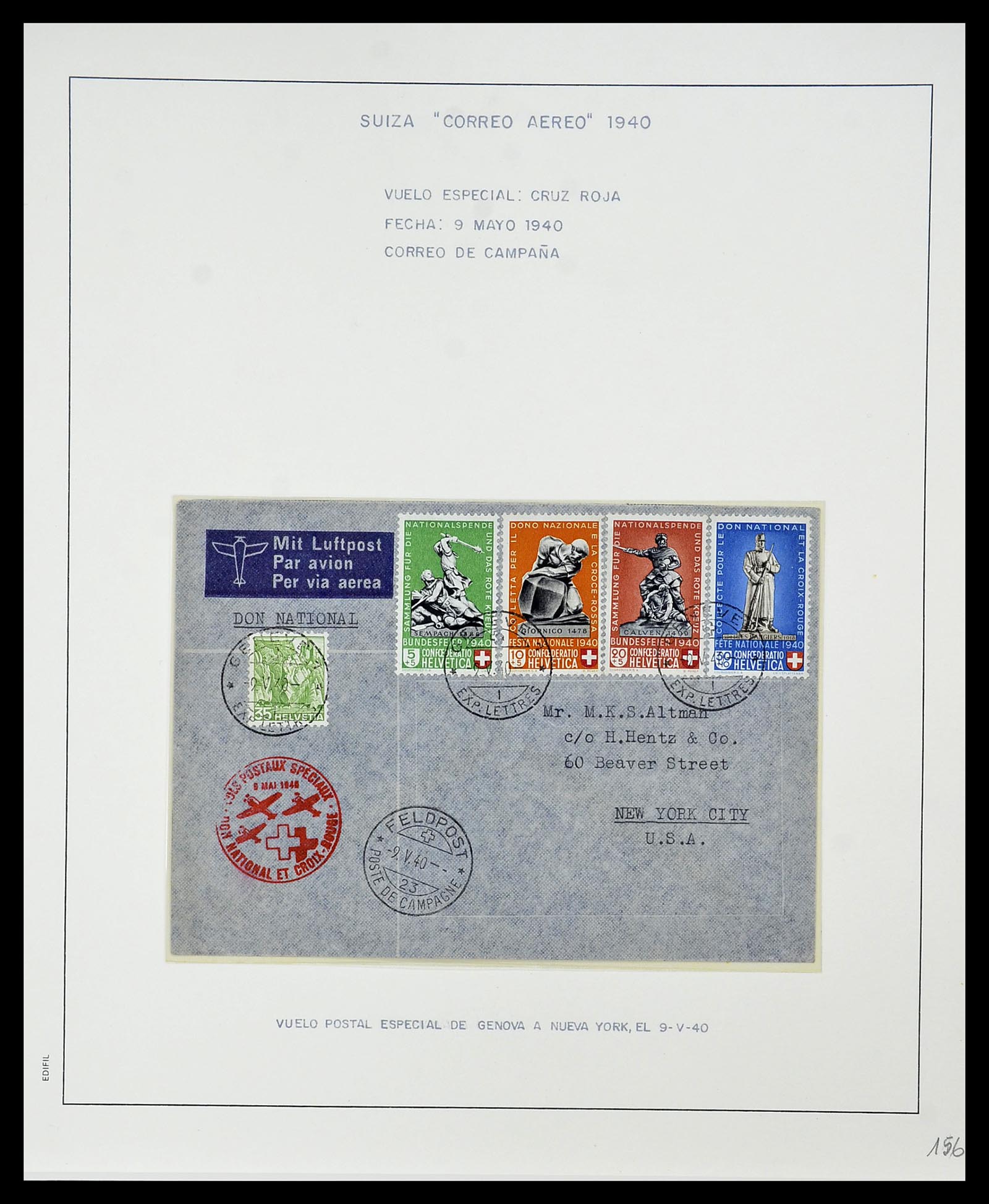 34137 032 - Postzegelverzameling 34137 Zwitserland luchtpostbrieven 1923-1963.