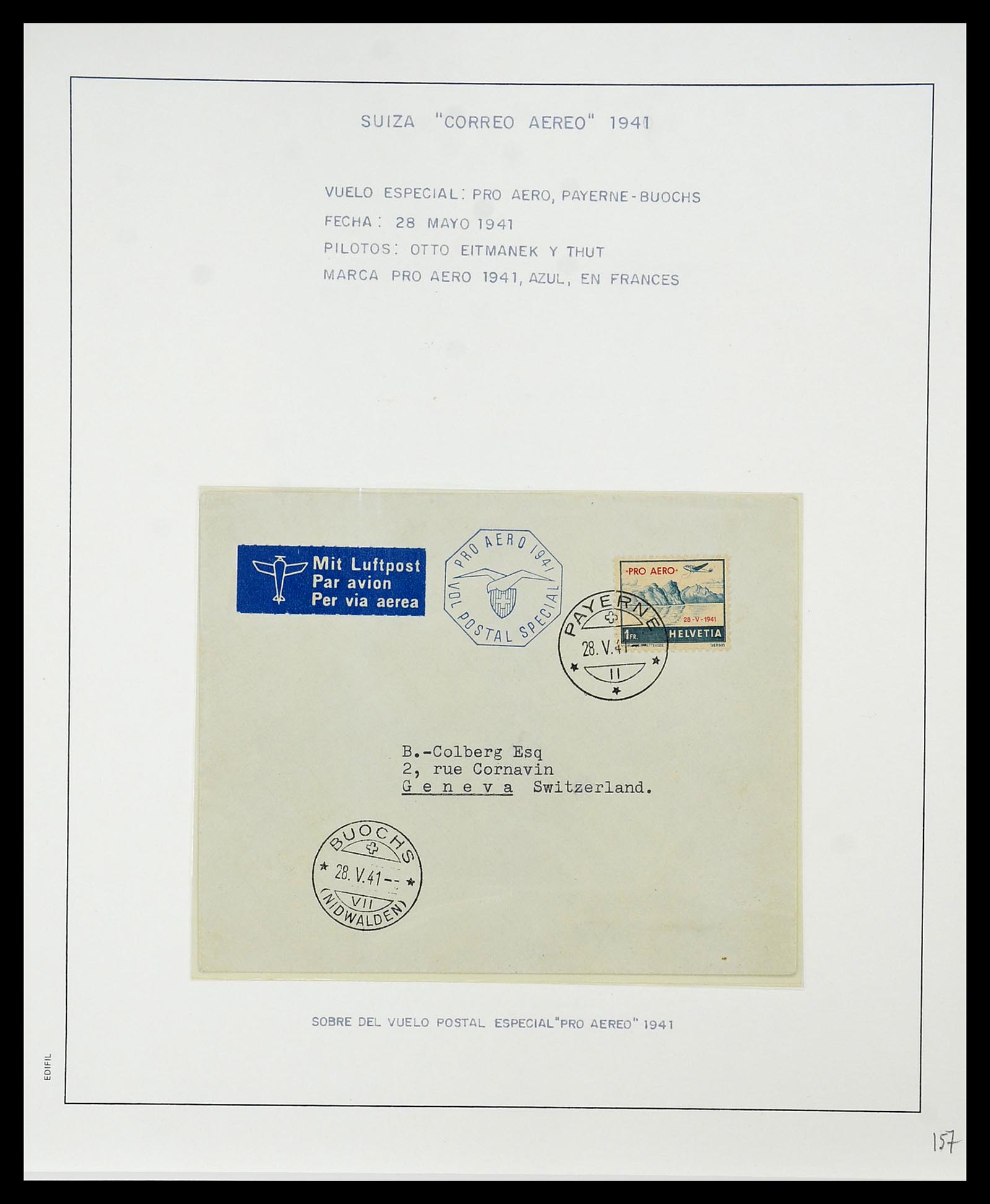 34137 033 - Postzegelverzameling 34137 Zwitserland luchtpostbrieven 1923-1963.