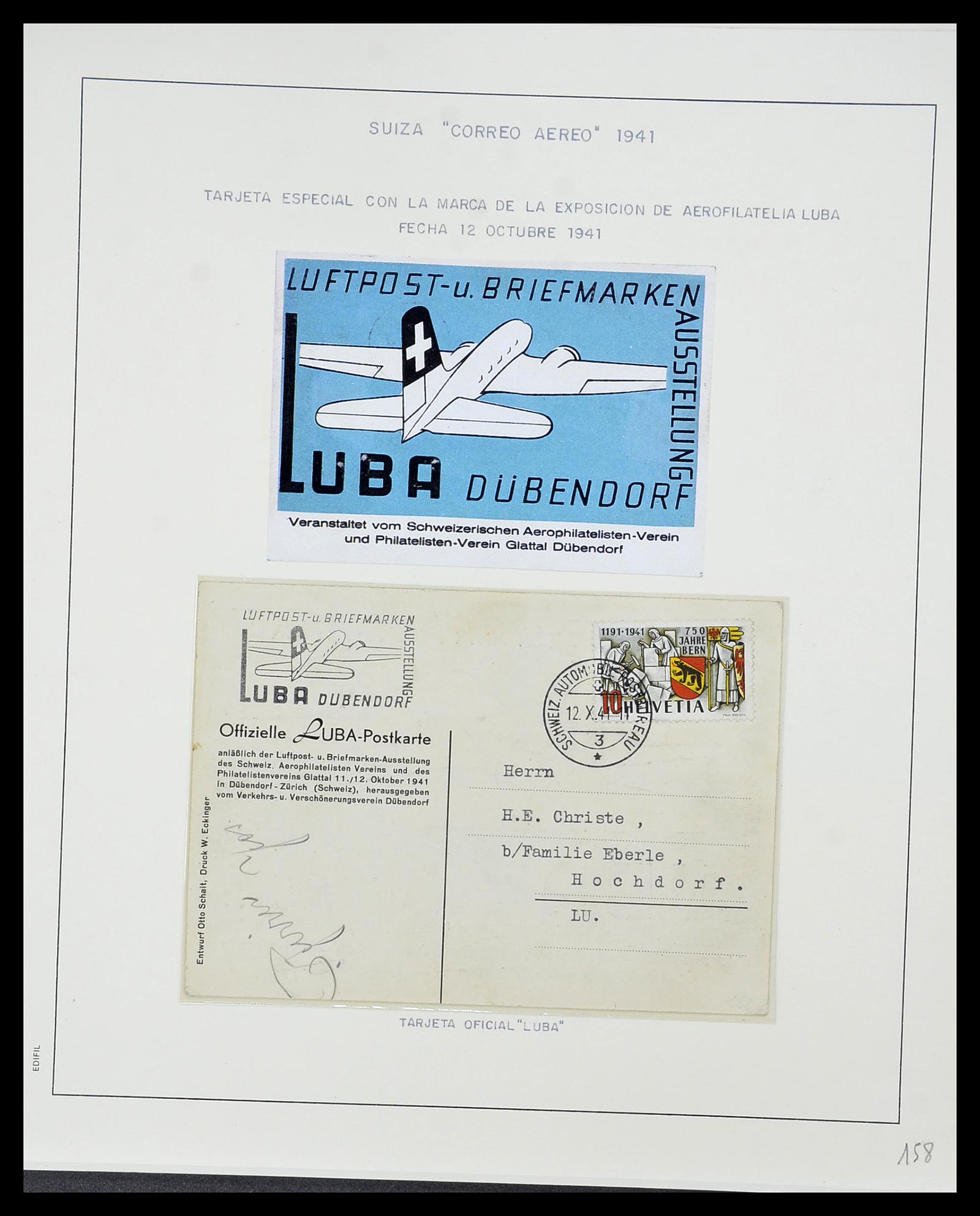 34137 034 - Postzegelverzameling 34137 Zwitserland luchtpostbrieven 1923-1963.