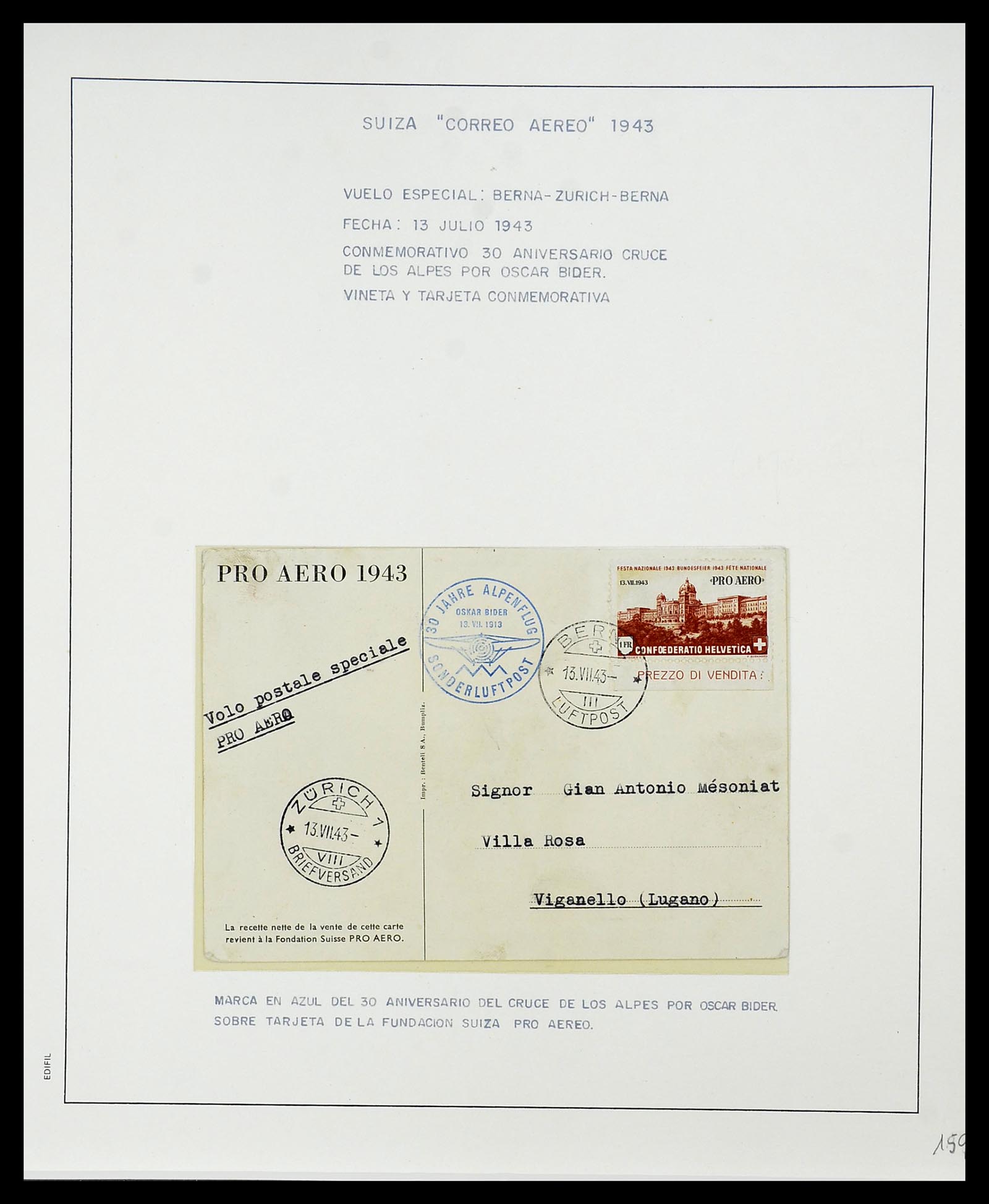34137 035 - Postzegelverzameling 34137 Zwitserland luchtpostbrieven 1923-1963.