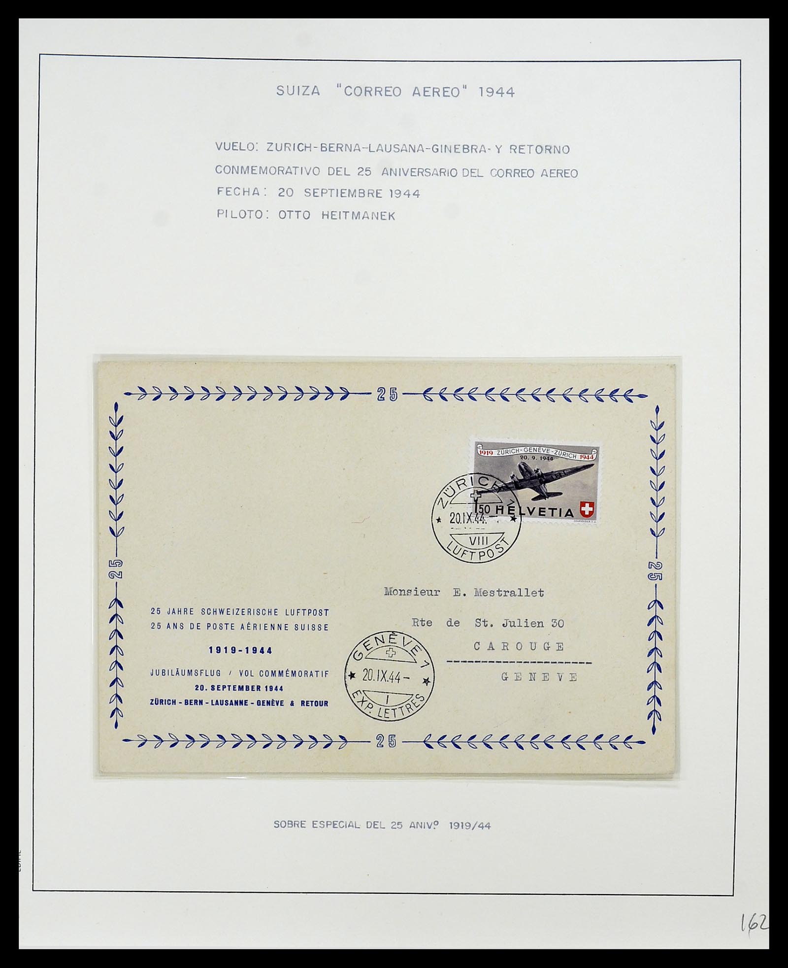 34137 038 - Postzegelverzameling 34137 Zwitserland luchtpostbrieven 1923-1963.