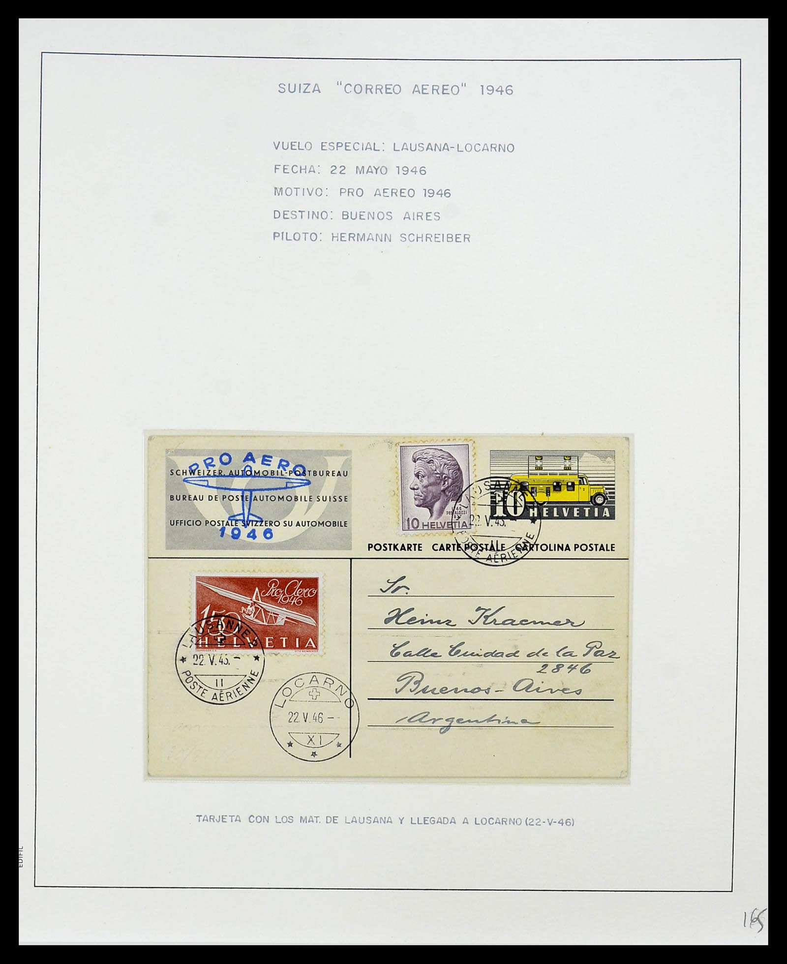 34137 040 - Postzegelverzameling 34137 Zwitserland luchtpostbrieven 1923-1963.