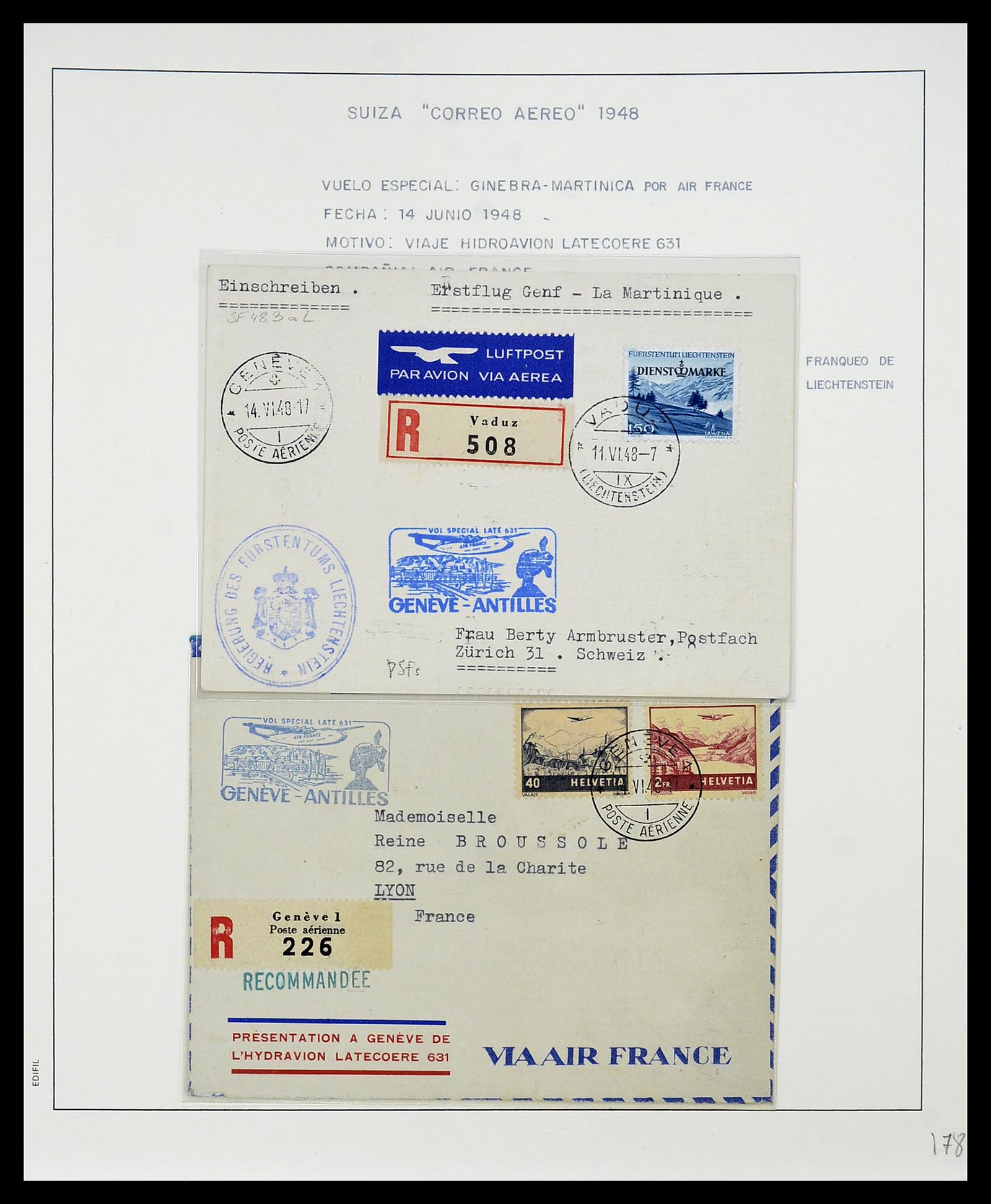 34137 049 - Postzegelverzameling 34137 Zwitserland luchtpostbrieven 1923-1963.