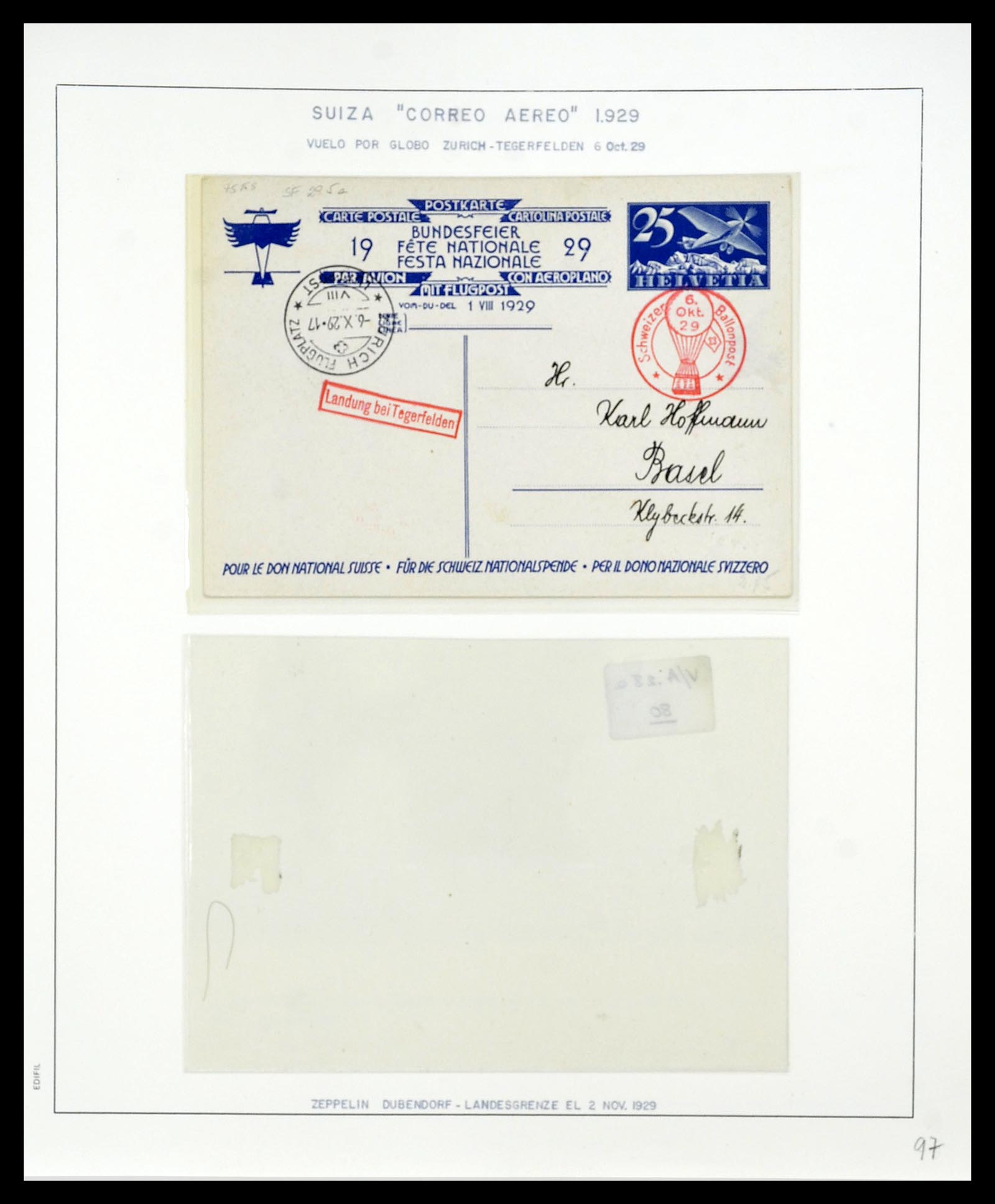 34137 054 - Postzegelverzameling 34137 Zwitserland luchtpostbrieven 1923-1963.