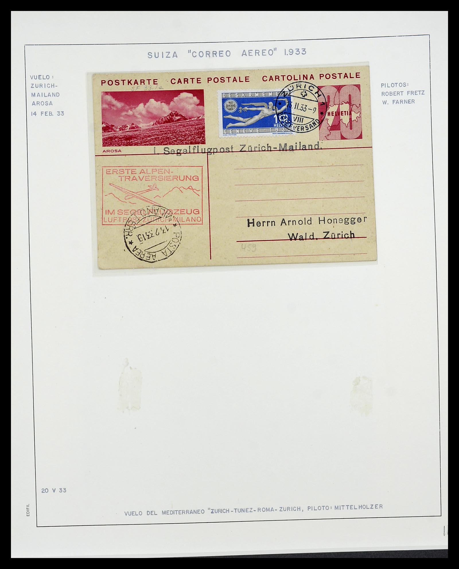 34137 065 - Stamp collection 34137 Switzerland airmail covers 1923-1963.