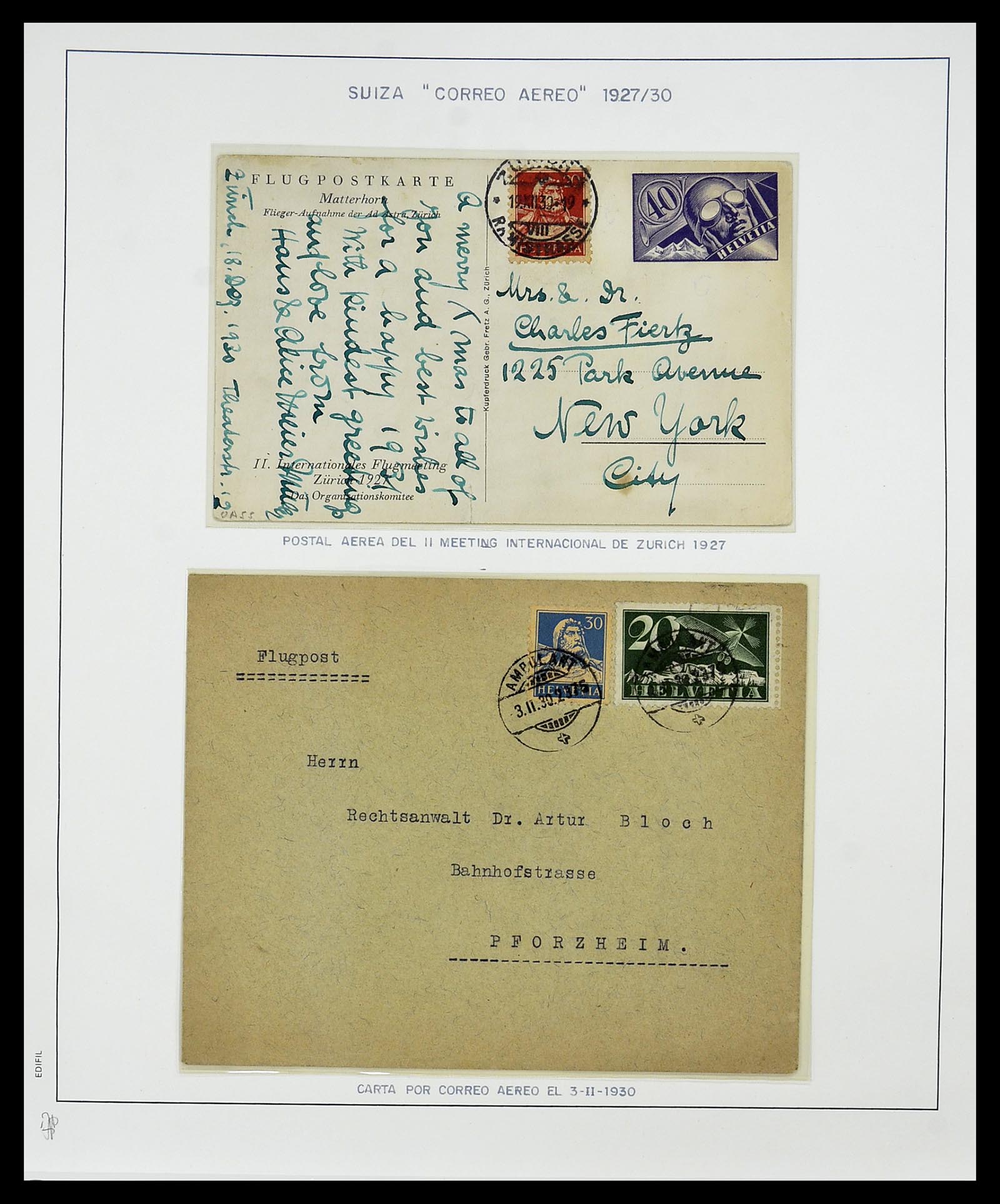 34137 066 - Stamp collection 34137 Switzerland airmail covers 1923-1963.