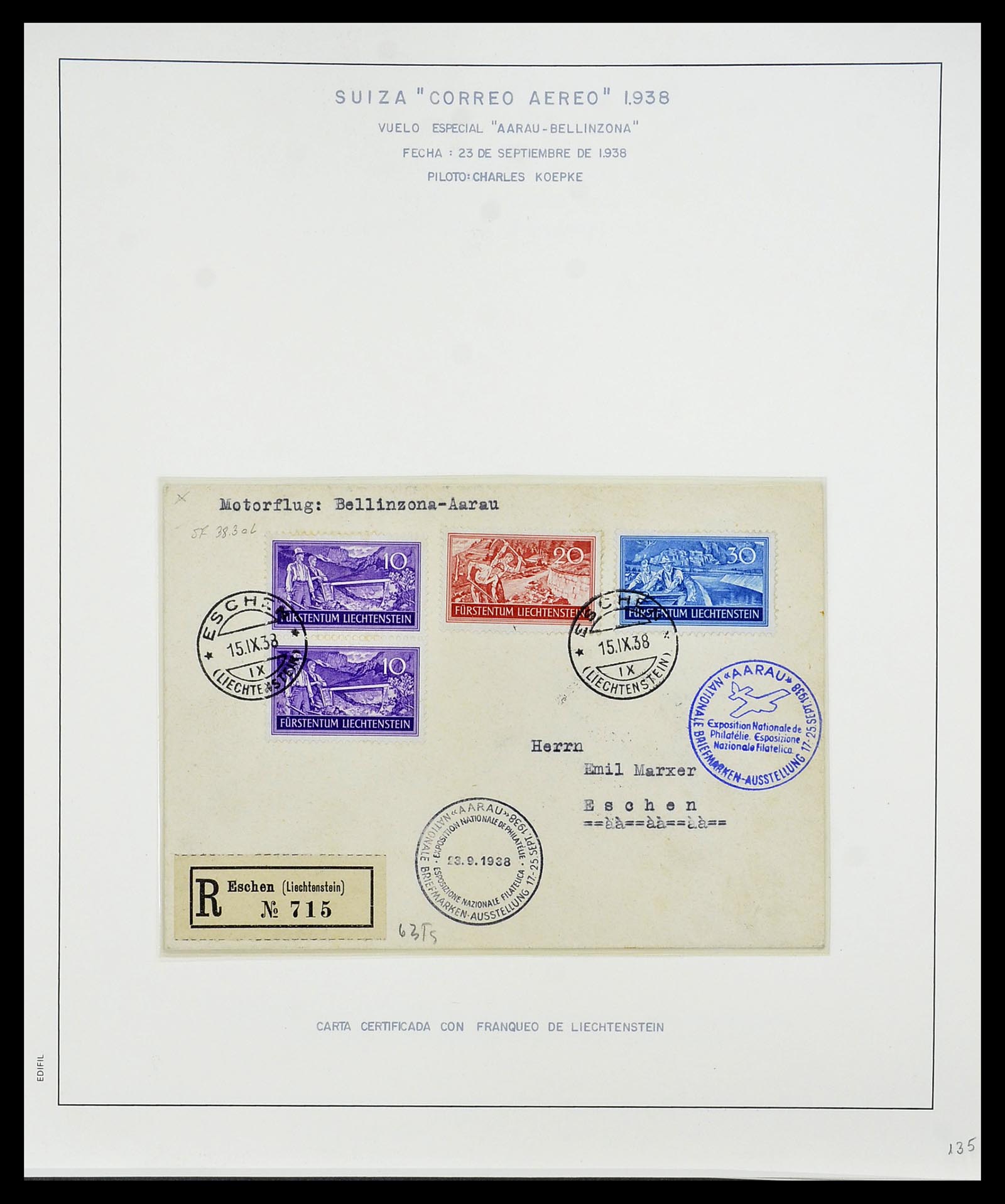 34137 073 - Stamp collection 34137 Switzerland airmail covers 1923-1963.