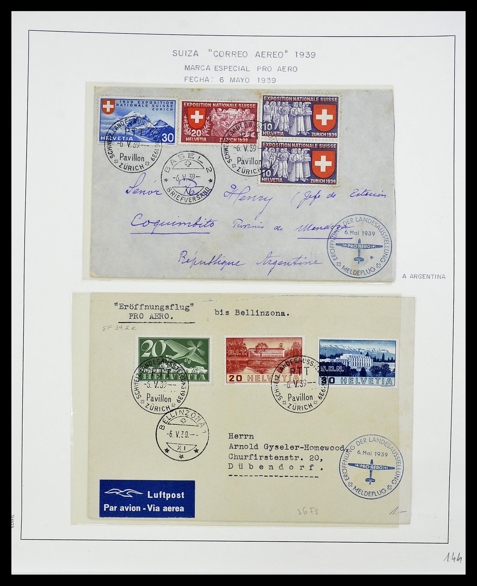 34137 082 - Stamp collection 34137 Switzerland airmail covers 1923-1963.