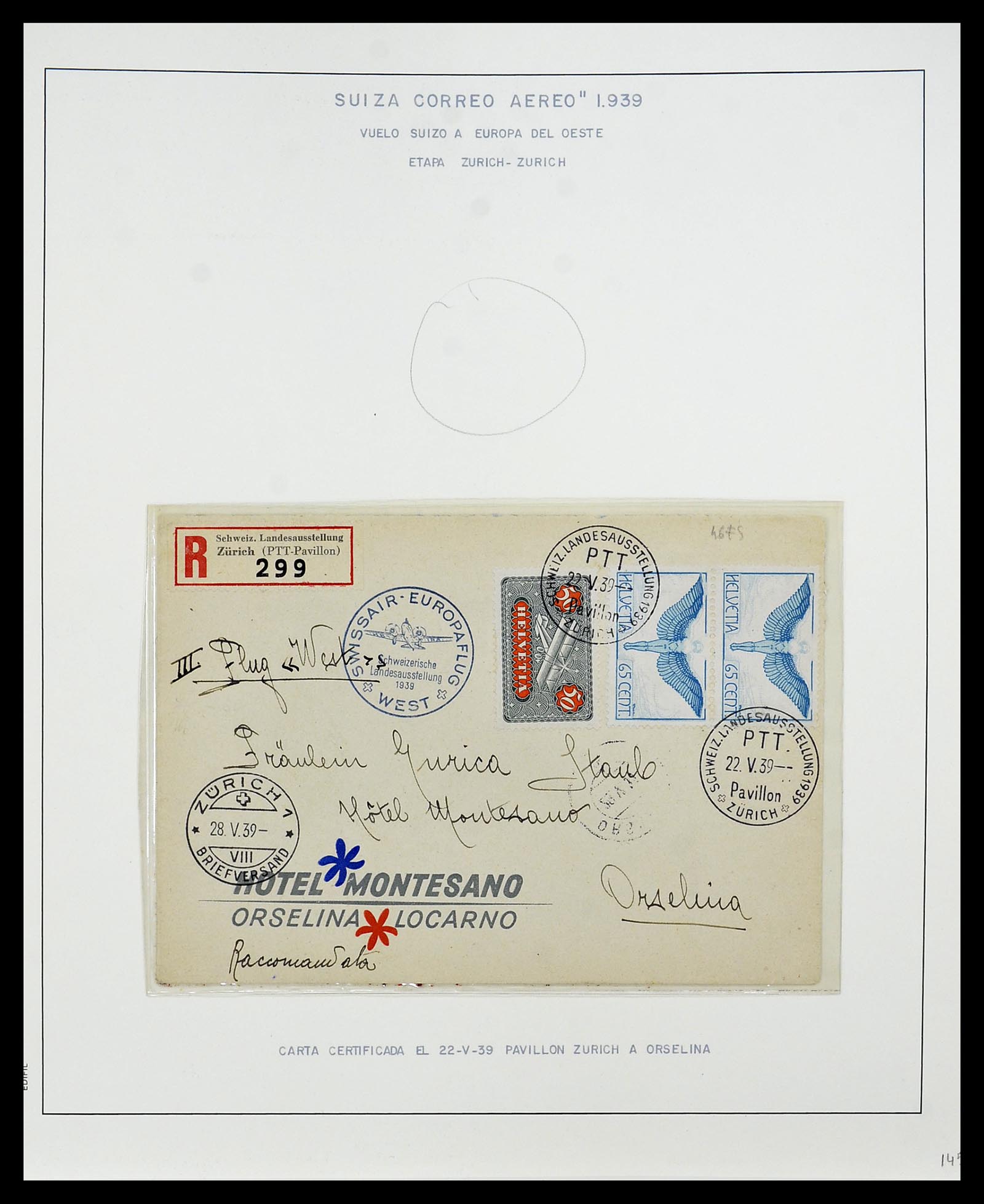 34137 083 - Stamp collection 34137 Switzerland airmail covers 1923-1963.