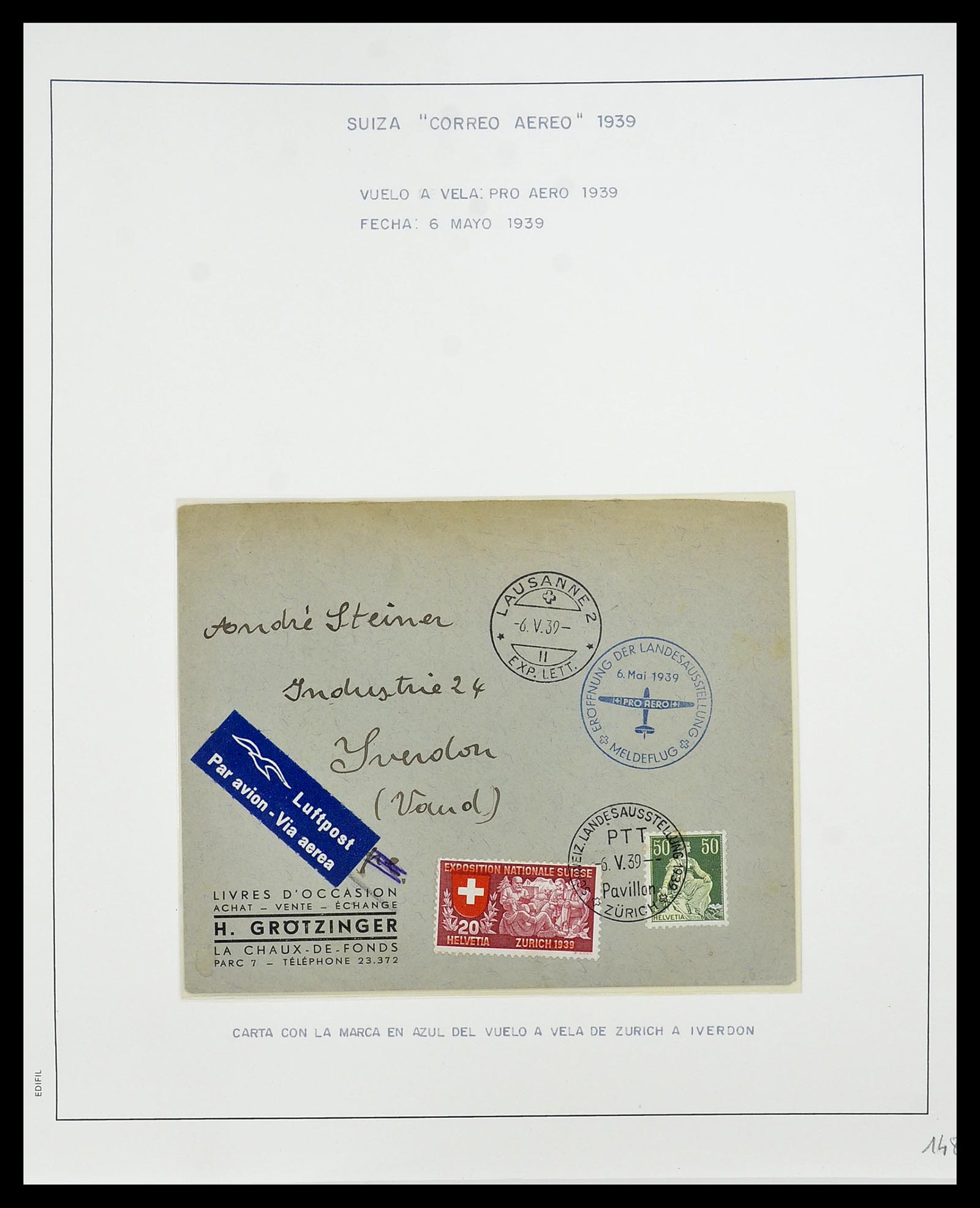 34137 086 - Stamp collection 34137 Switzerland airmail covers 1923-1963.