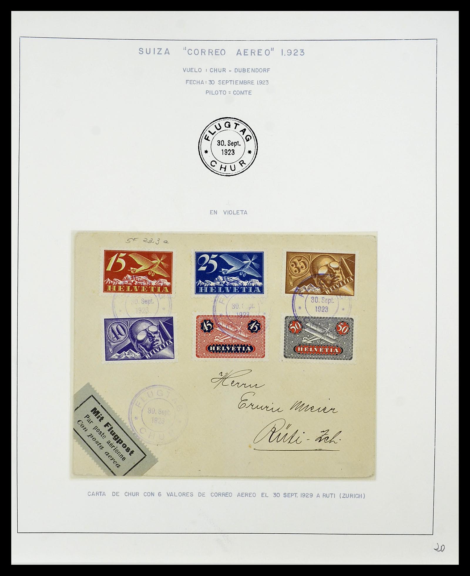 34137 090 - Stamp collection 34137 Switzerland airmail covers 1923-1963.