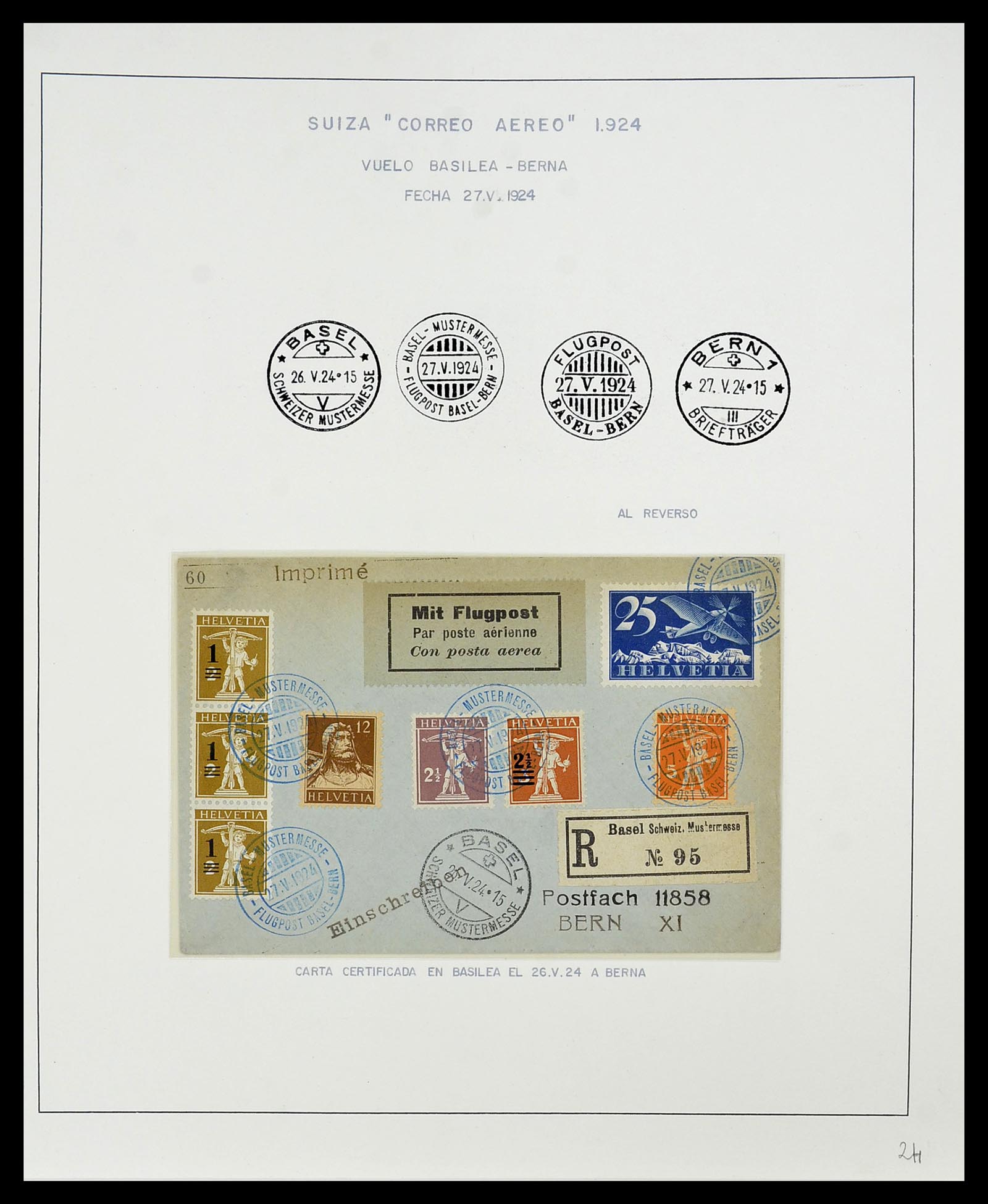 34137 092 - Stamp collection 34137 Switzerland airmail covers 1923-1963.