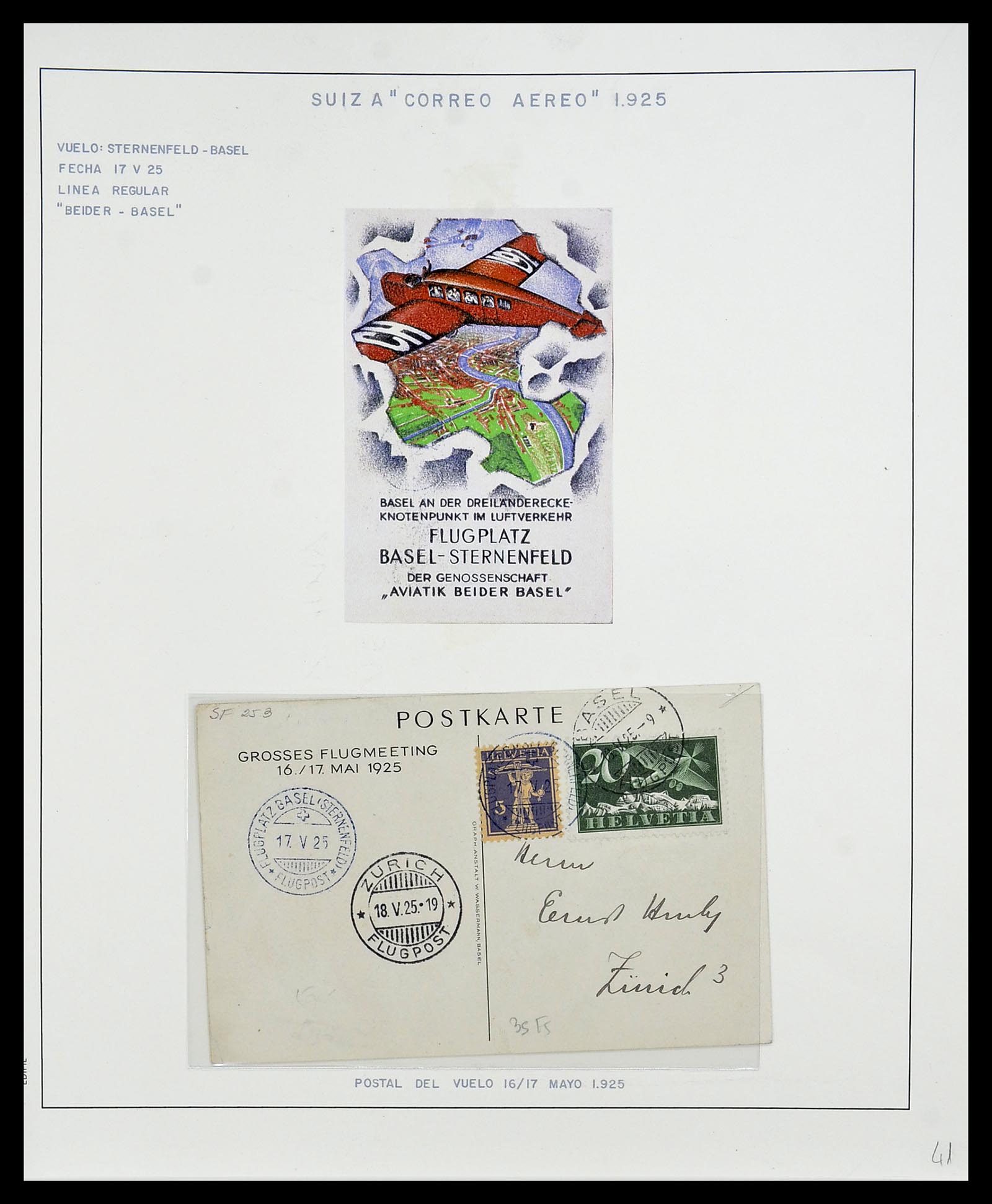 34137 098 - Stamp collection 34137 Switzerland airmail covers 1923-1963.