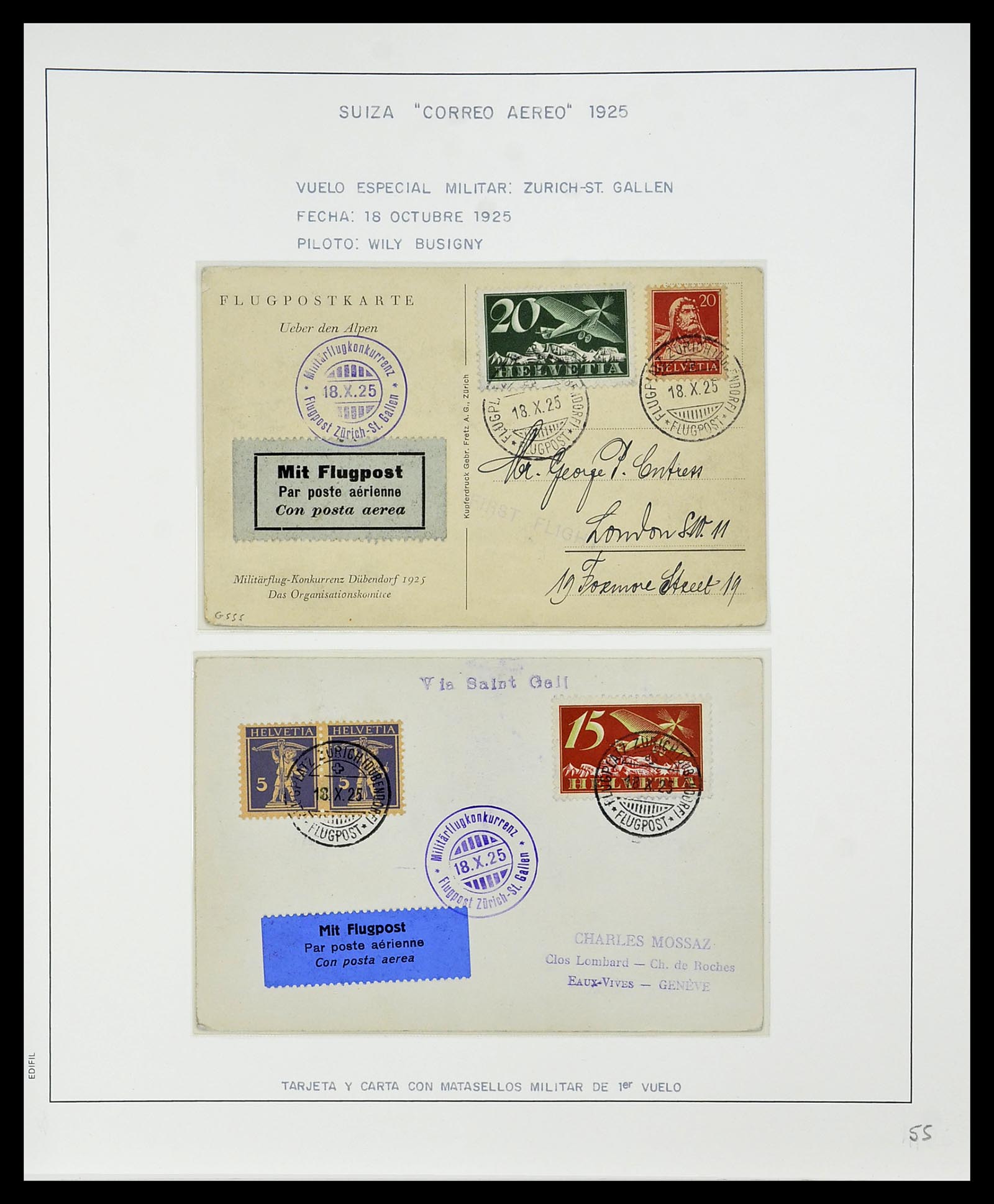34137 106 - Stamp collection 34137 Switzerland airmail covers 1923-1963.
