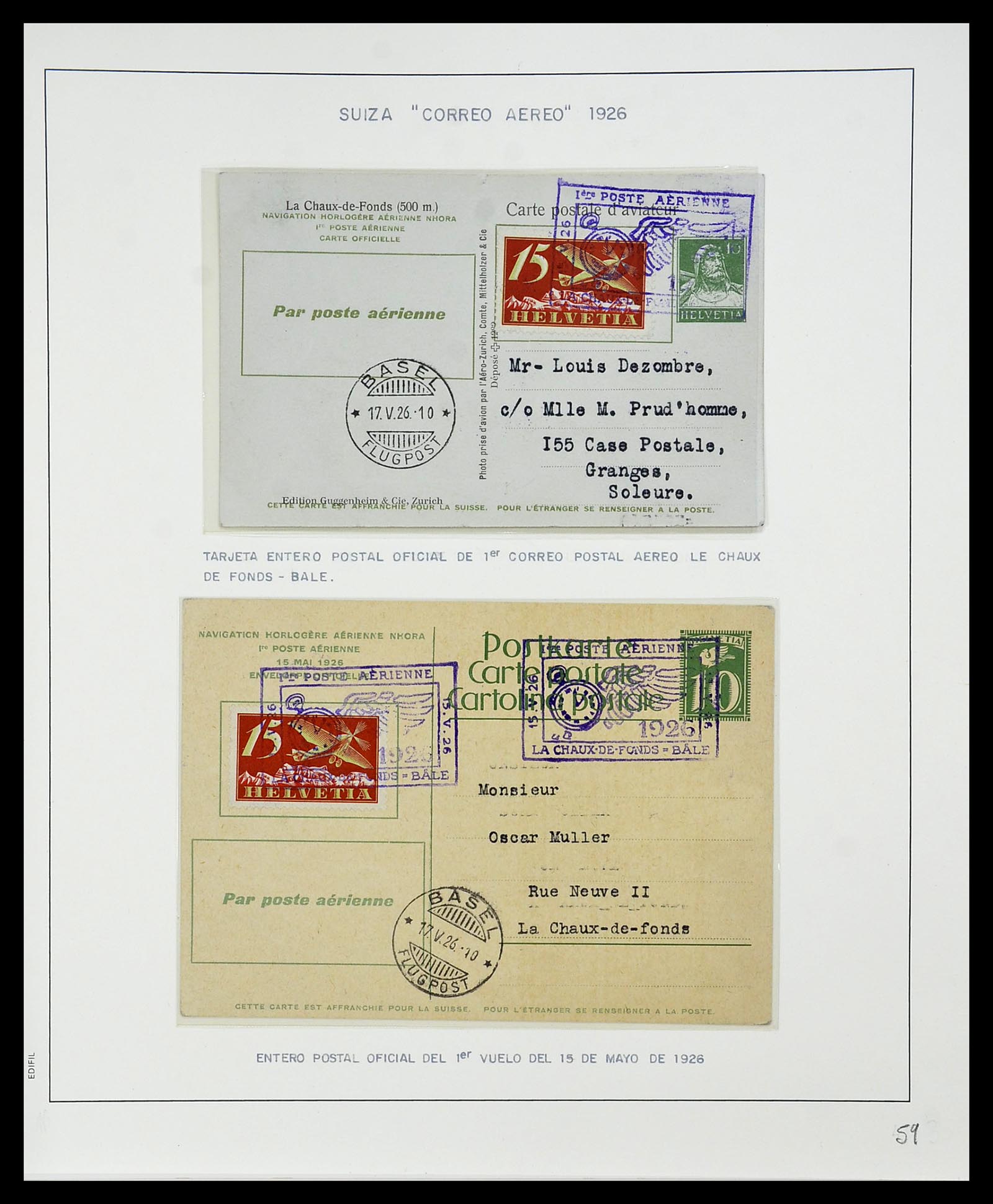 34137 107 - Stamp collection 34137 Switzerland airmail covers 1923-1963.