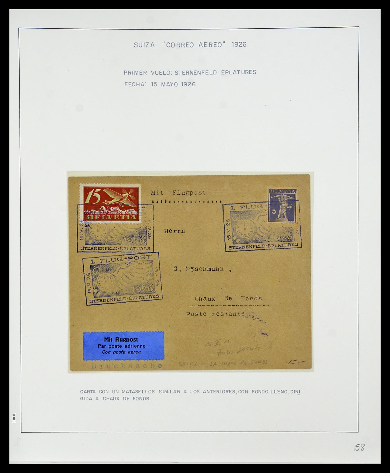 34137 108 - Stamp collection 34137 Switzerland airmail covers 1923-1963.