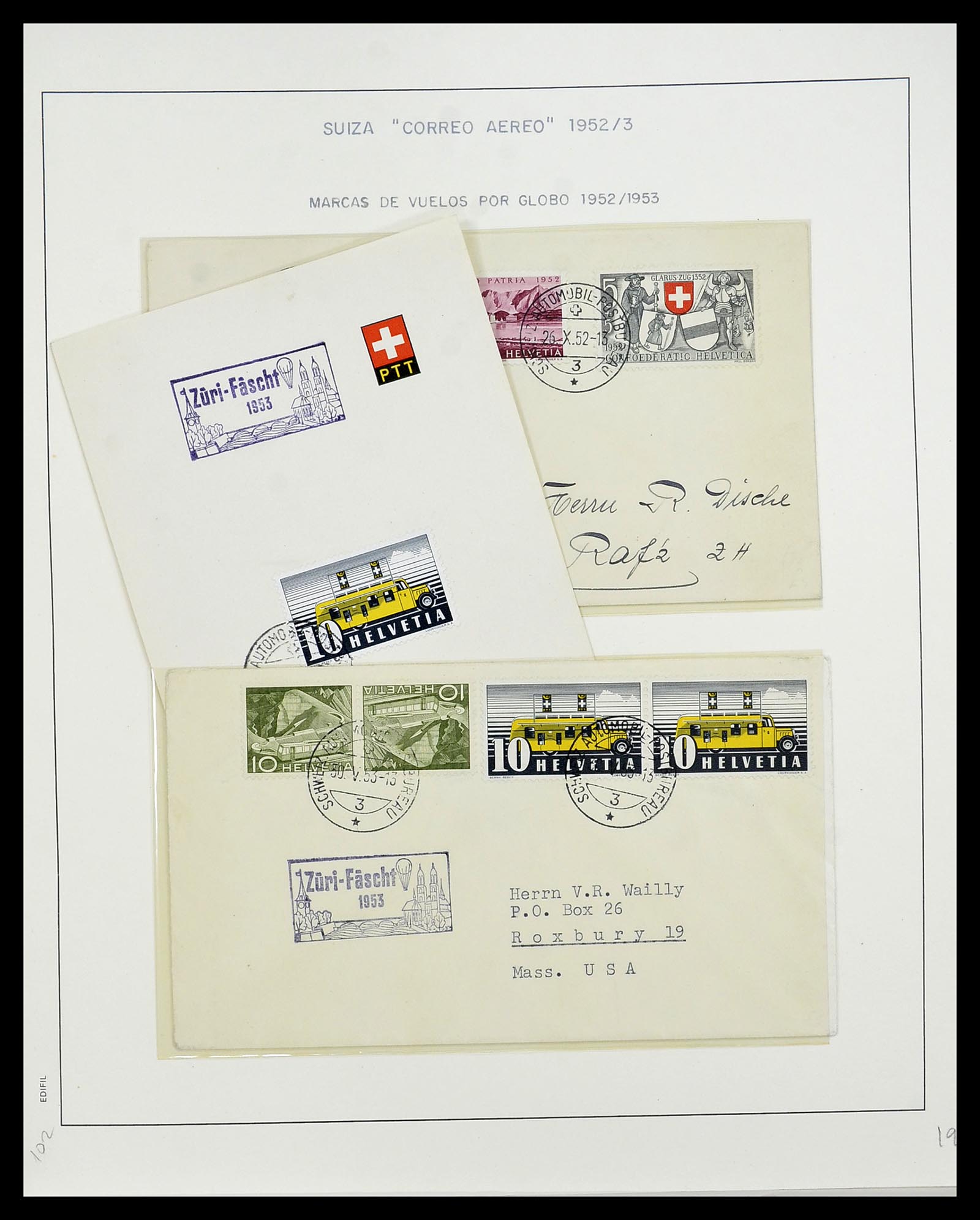 34137 117 - Stamp collection 34137 Switzerland airmail covers 1923-1963.