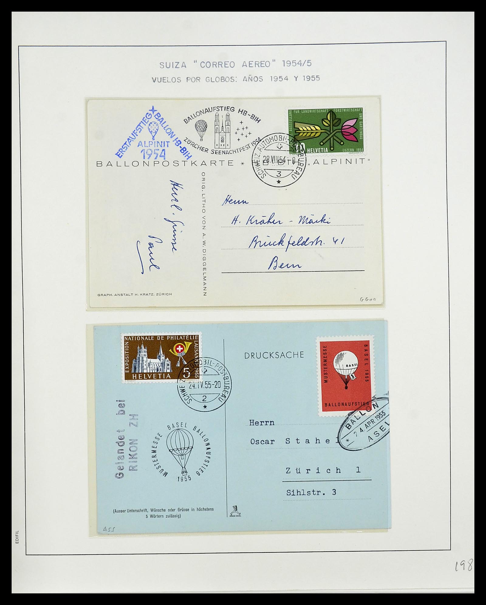 34137 125 - Stamp collection 34137 Switzerland airmail covers 1923-1963.