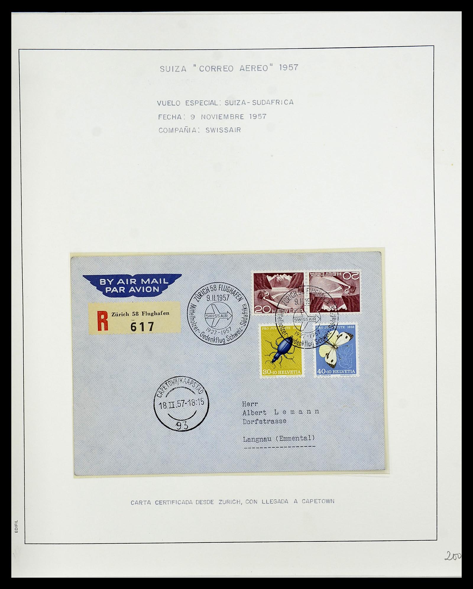 34137 127 - Stamp collection 34137 Switzerland airmail covers 1923-1963.
