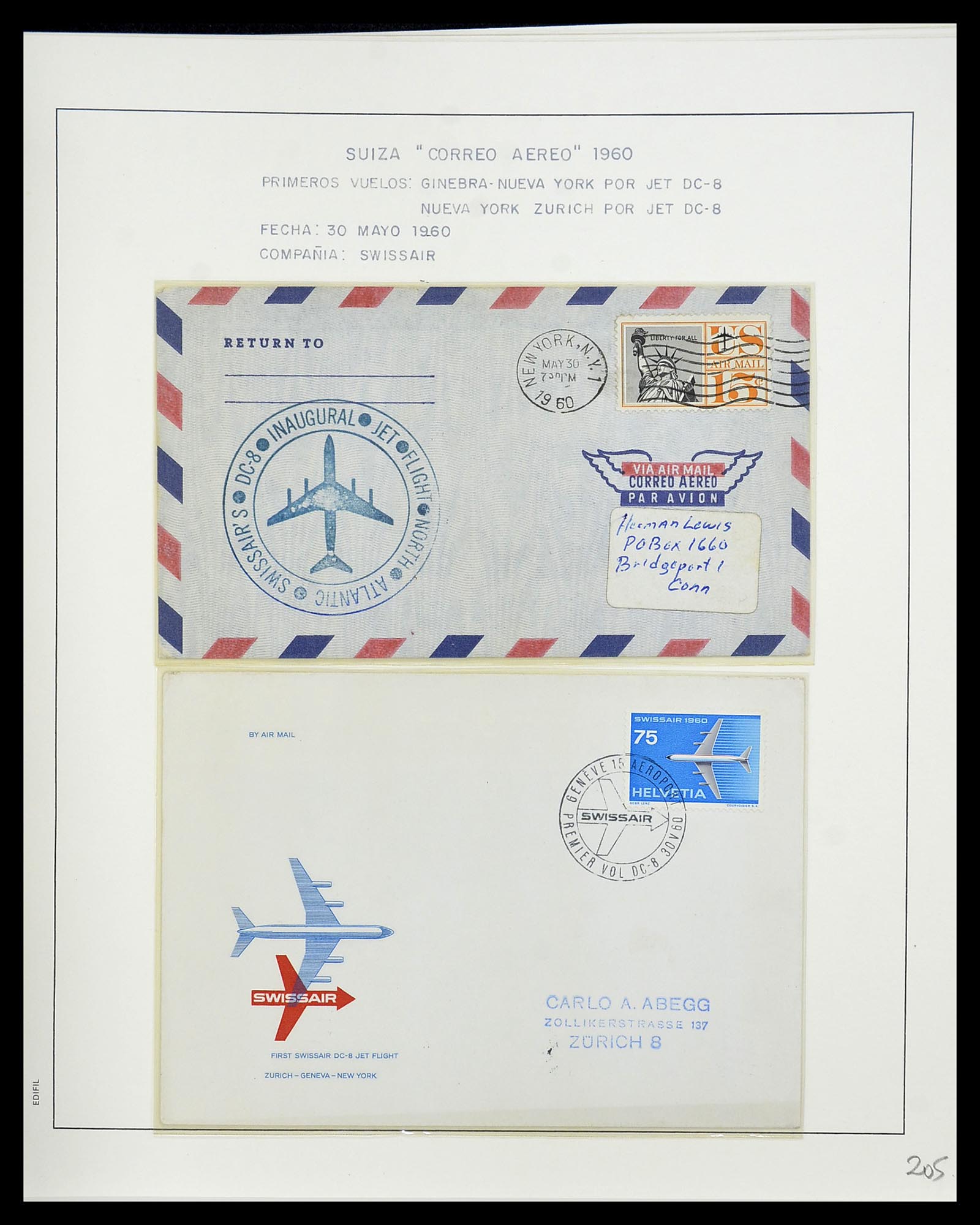 34137 132 - Stamp collection 34137 Switzerland airmail covers 1923-1963.