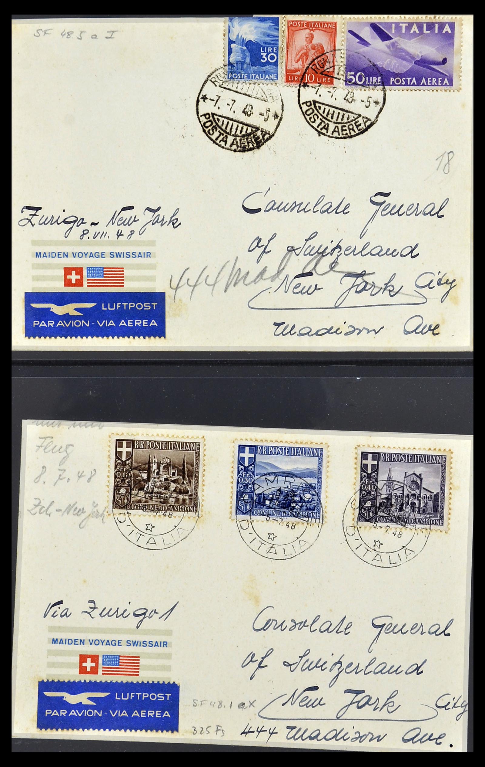 34137 140 - Stamp collection 34137 Switzerland airmail covers 1923-1963.