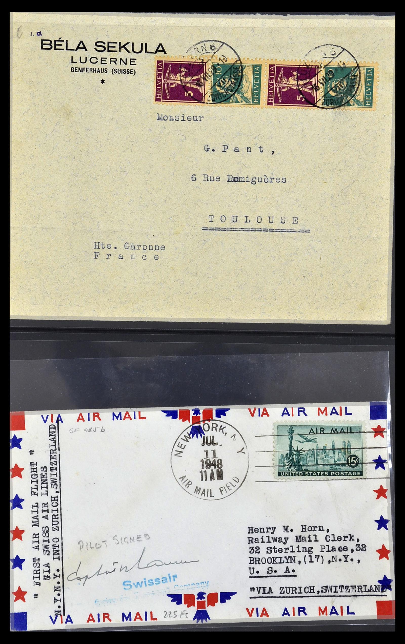 34137 143 - Postzegelverzameling 34137 Zwitserland luchtpostbrieven 1923-1963.