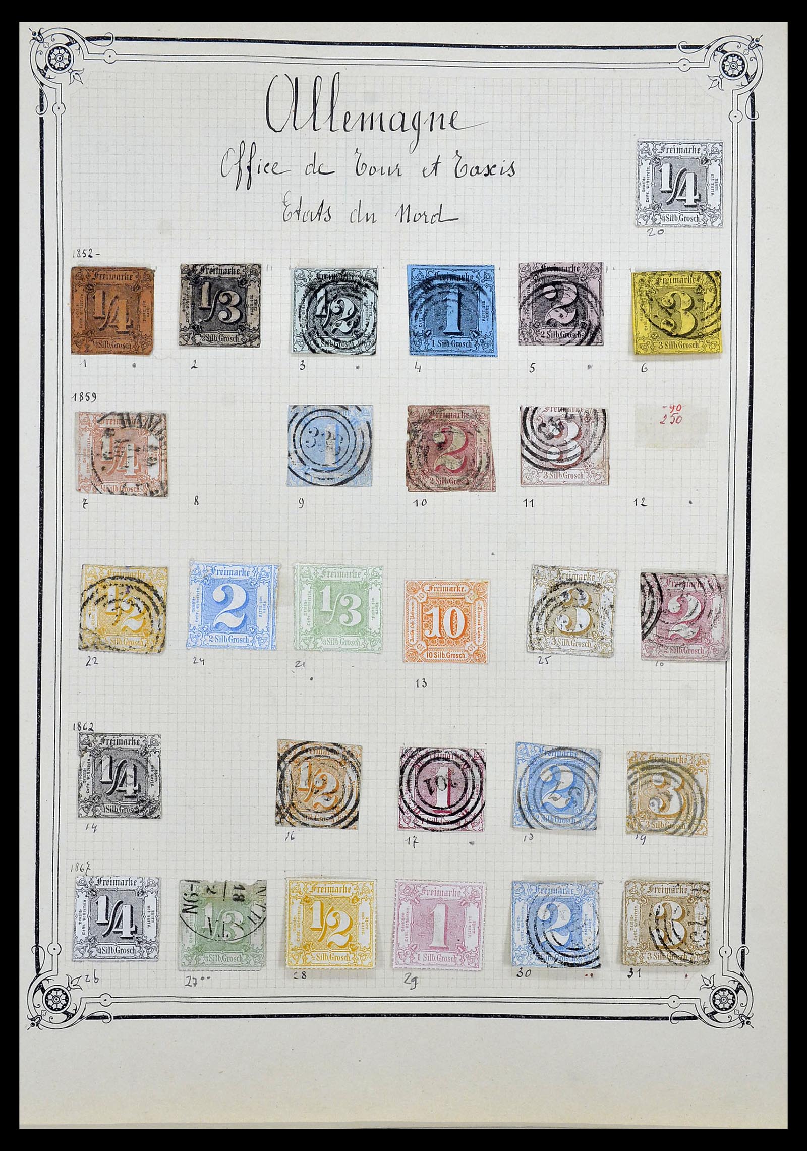 34140 0006 - Postzegelverzameling 34140 Wereld 1840-1930.
