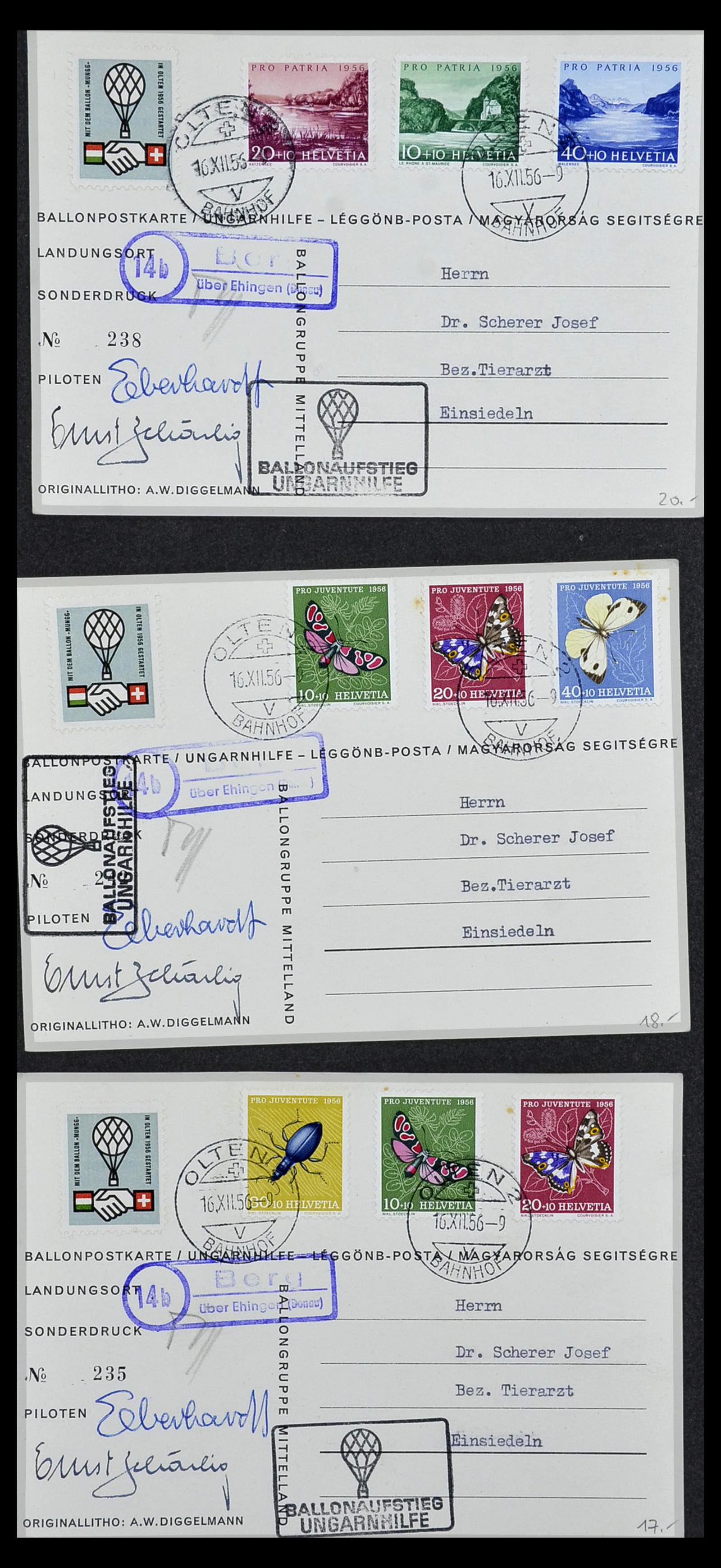 34141 002 - Postzegelverzameling 34141 Zwitserland luchtpost brieven 1920-1960.